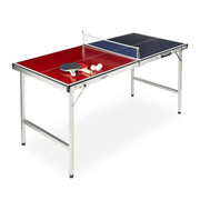 Klappbare Tischtennisplatte mit Zubehör Dunkelblau-Rot-Silber von Relaxdays