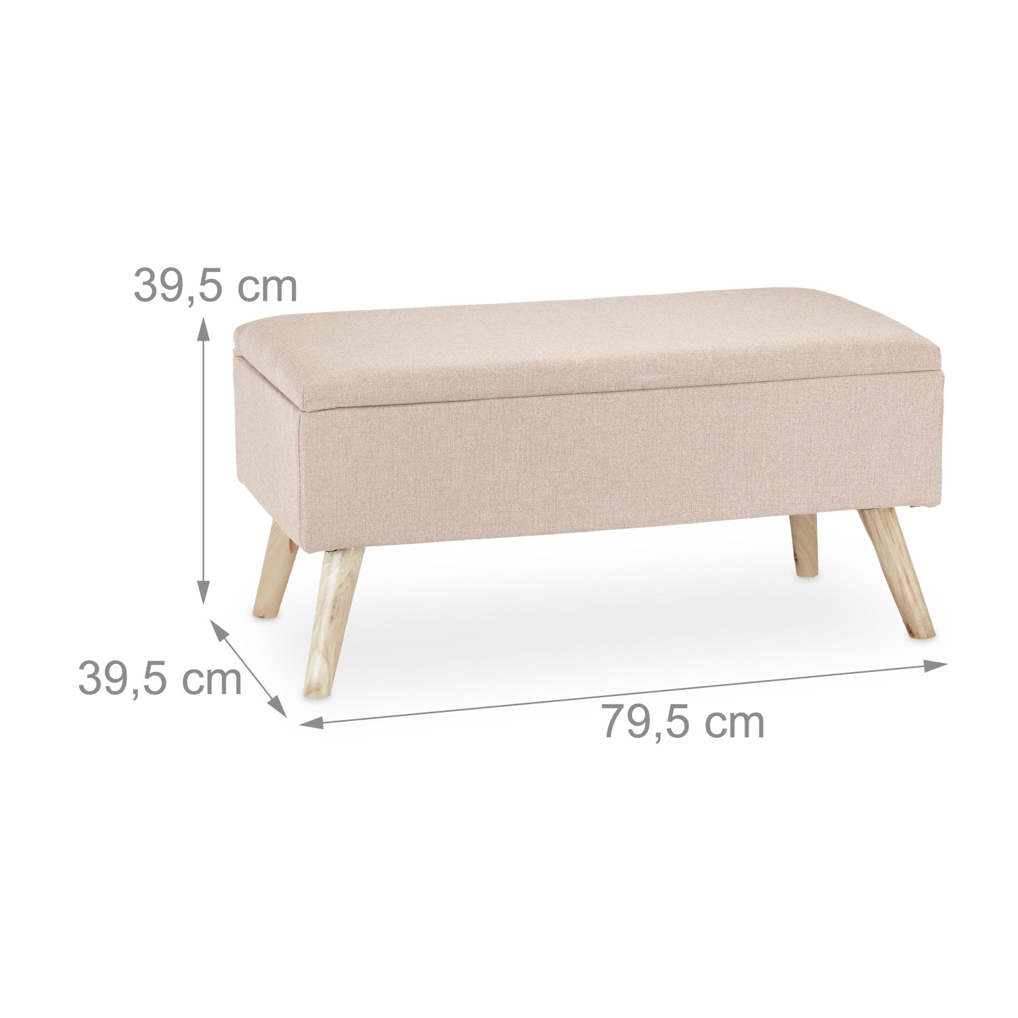 Gepolsterte Sitzbank mit Stauraum Beige-Hellbraun von Relaxdays