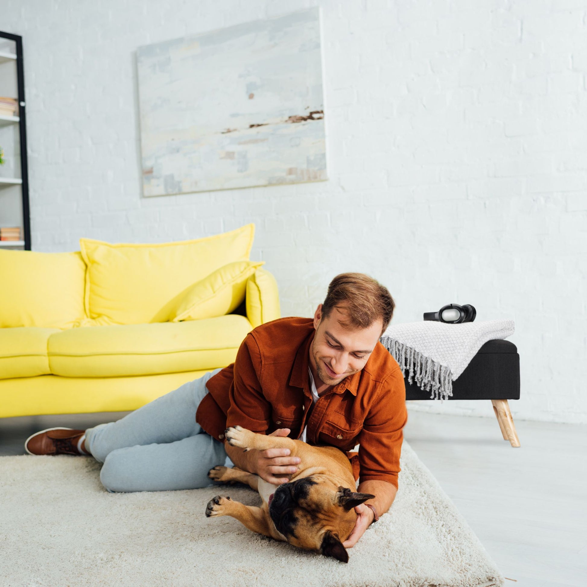 Gepolsterte Sitzbank mit Stauraum Beige-Hellbraun von Relaxdays