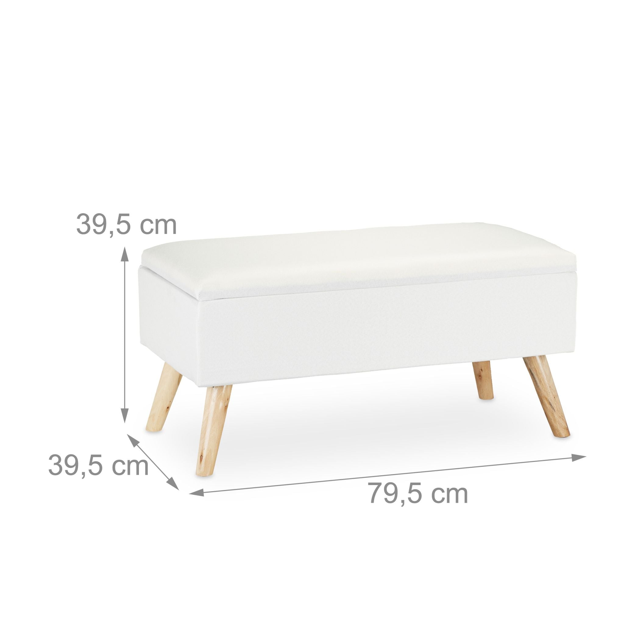 Gepolsterte Sitzbank mit Stauraum Weiss-Hellbraun von Relaxdays