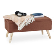 Gepolsterte Sitzbank mit Stauraum Braun-Hellbraun von Relaxdays
