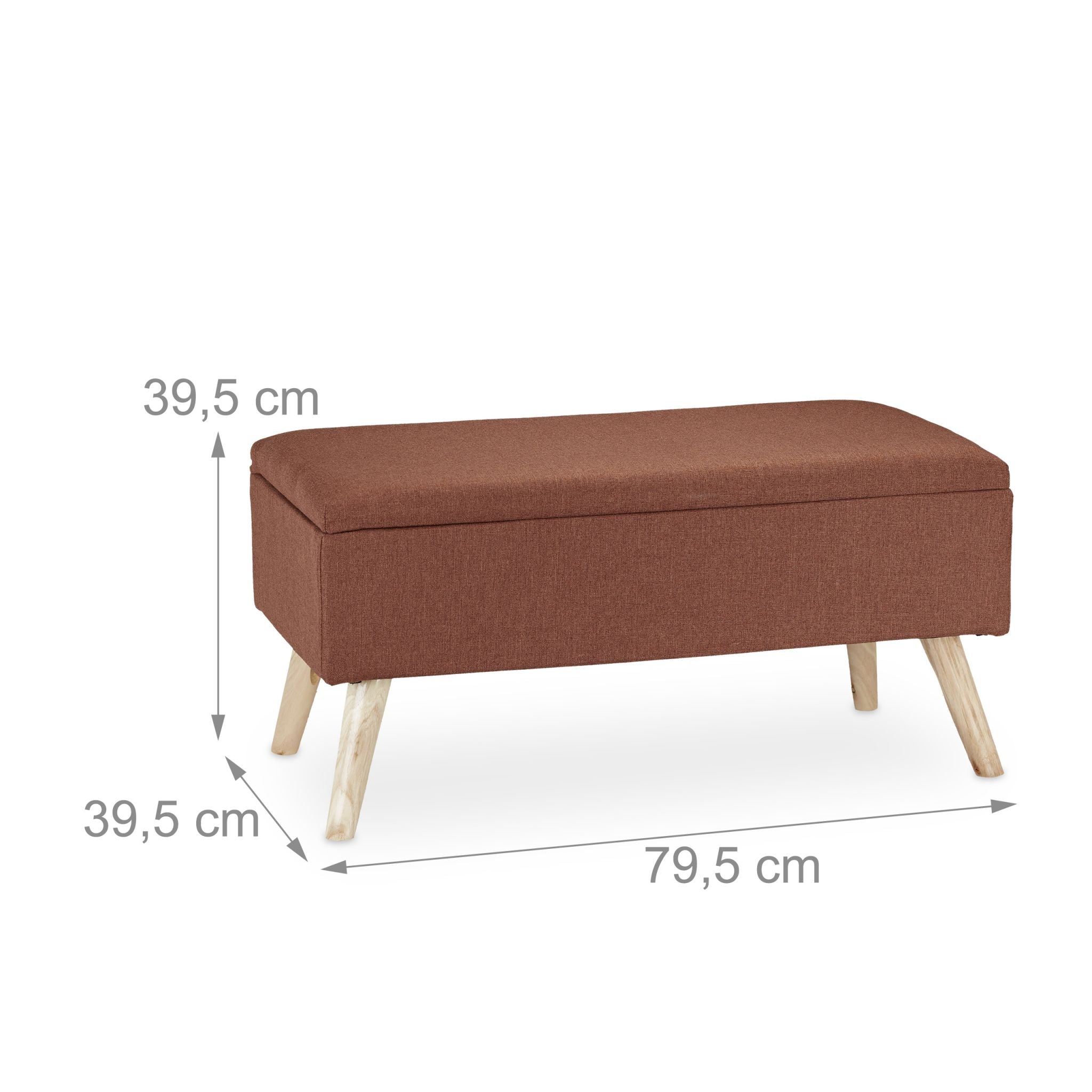 Gepolsterte Sitzbank mit Stauraum Braun-Hellbraun von Relaxdays