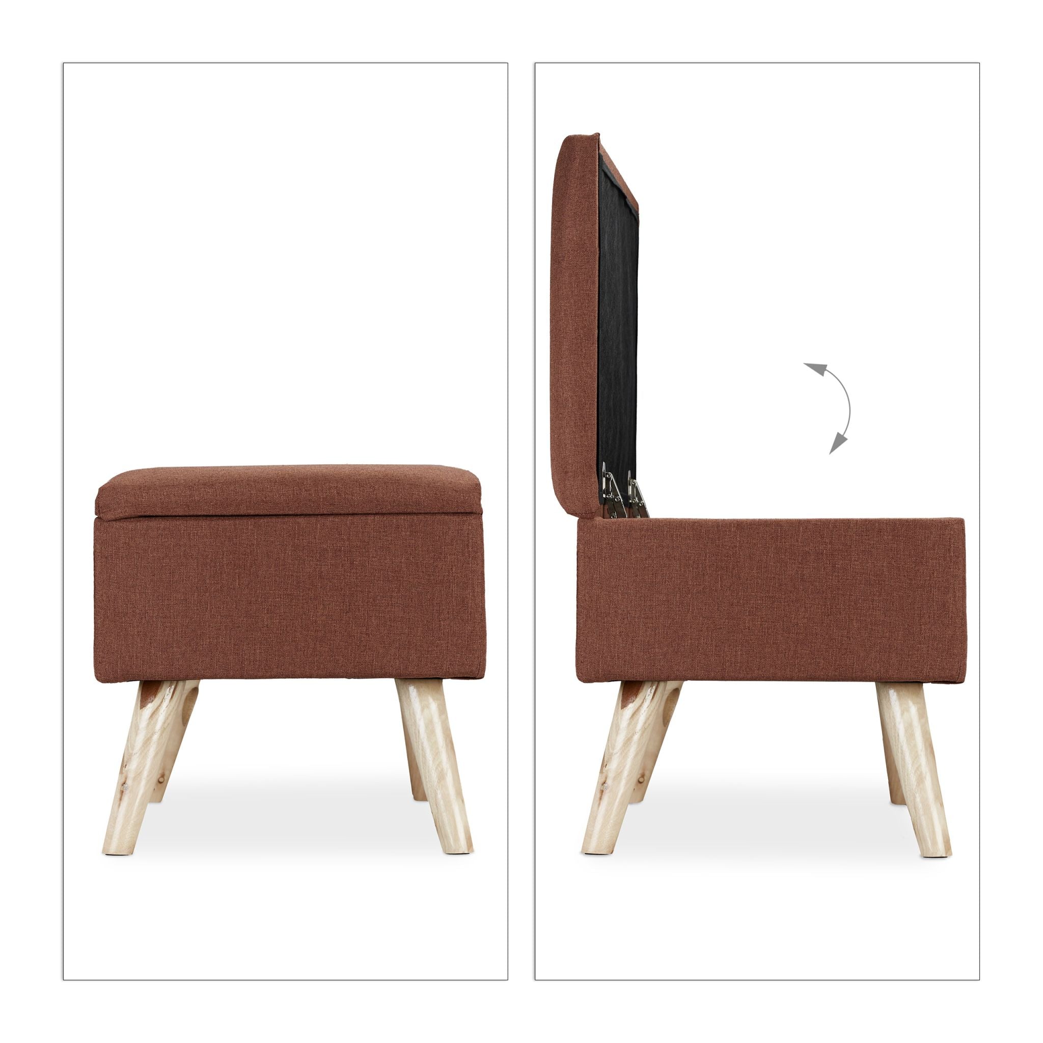 Gepolsterte Sitzbank mit Stauraum Braun-Hellbraun von Relaxdays