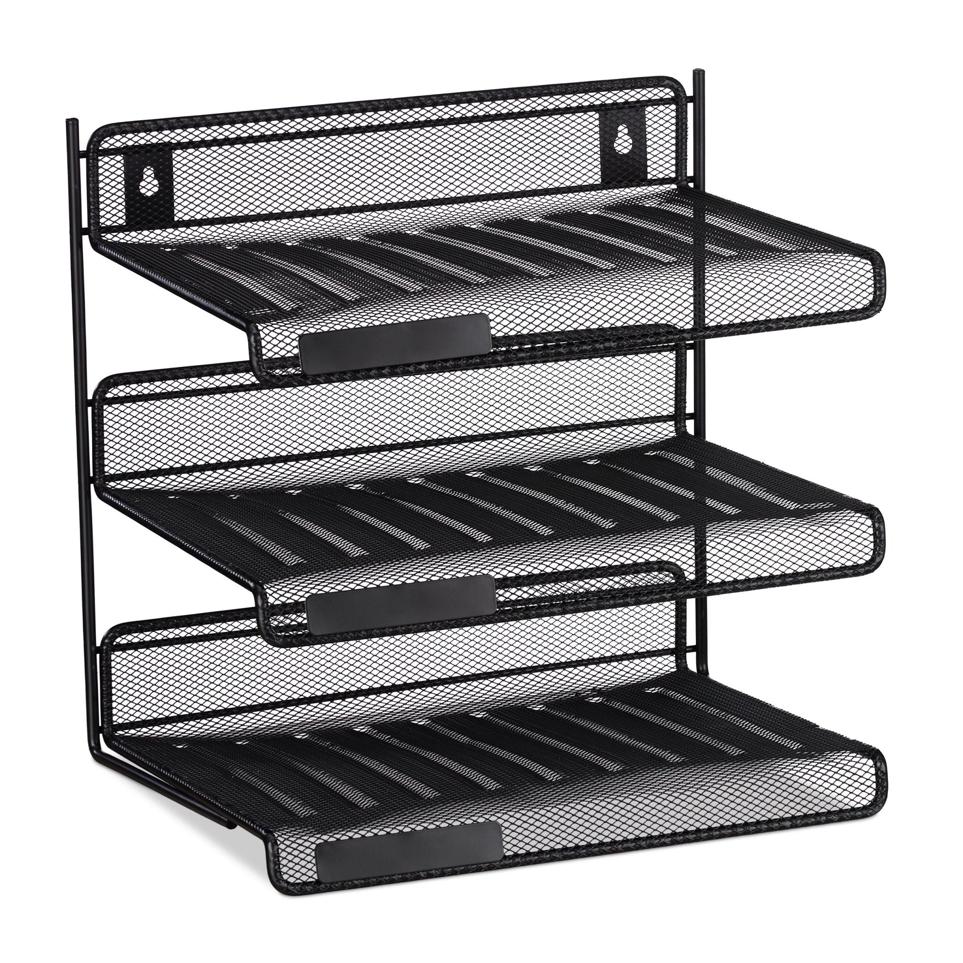 Briefablage Metall 3 Fächer Schwarz von Relaxdays