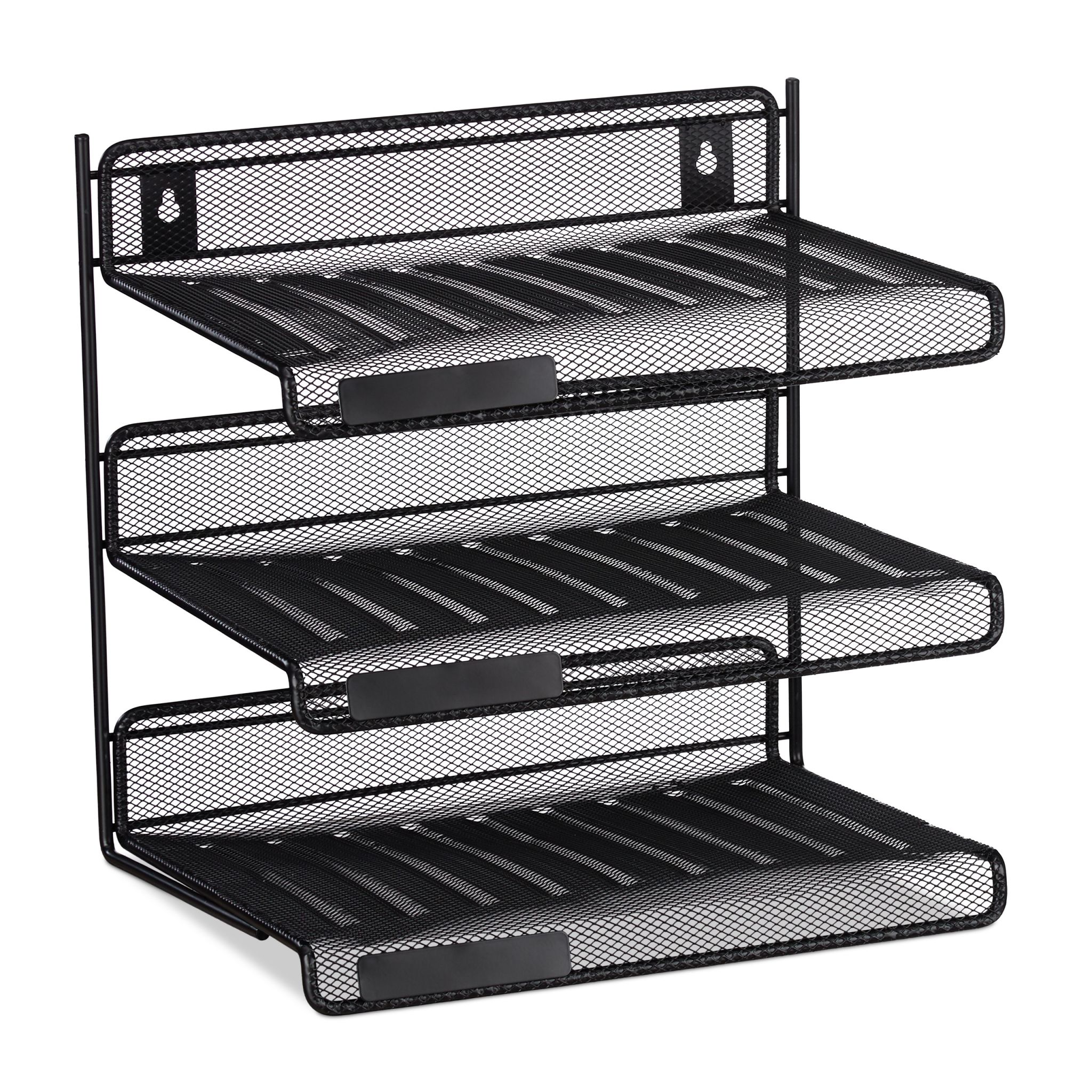 Briefablage Metall 3 Fächer Schwarz von Relaxdays