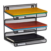 Briefablage Metall 3 Fächer Schwarz von Relaxdays