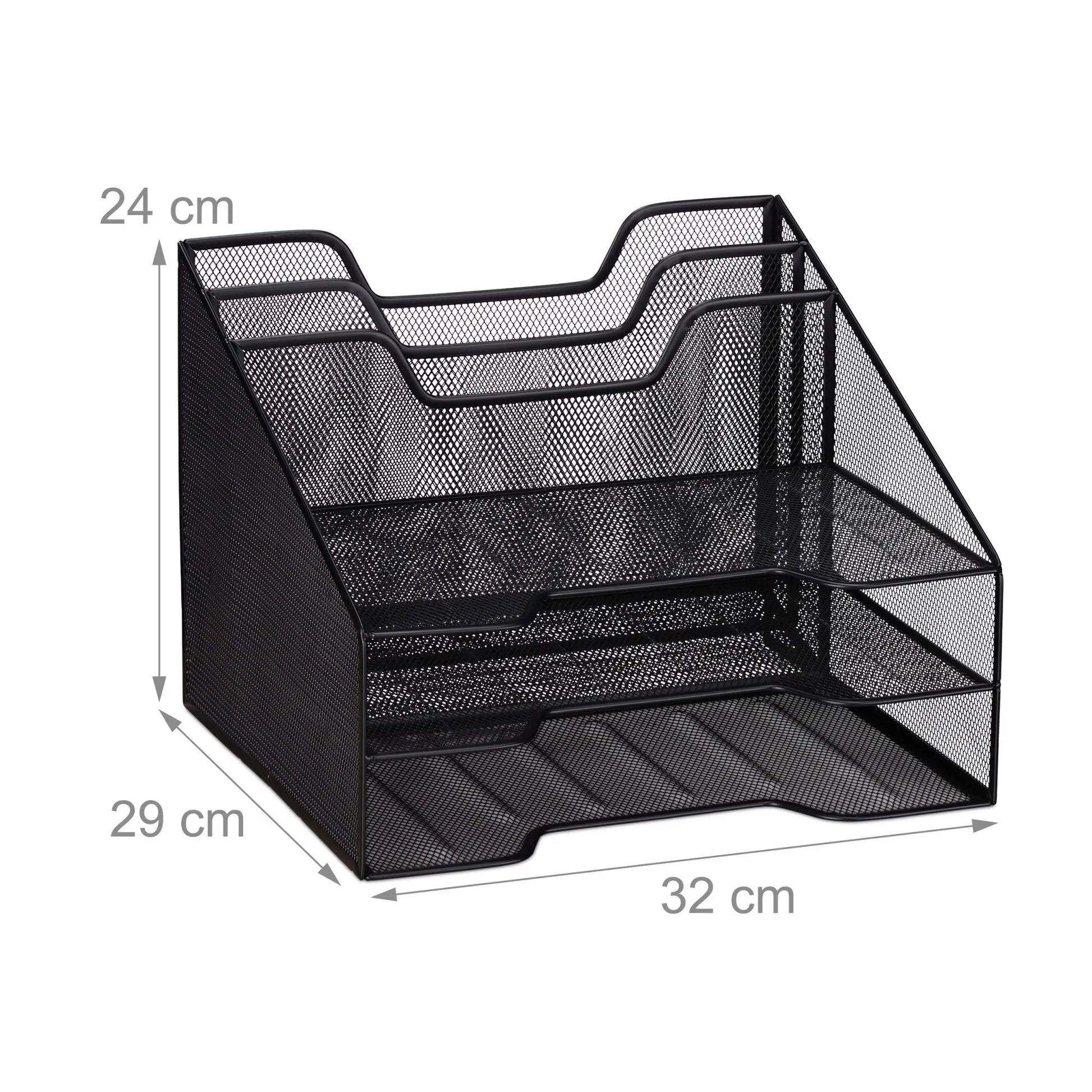 Dokumentenablage Metall 5 Fächer Schwarz von Relaxdays