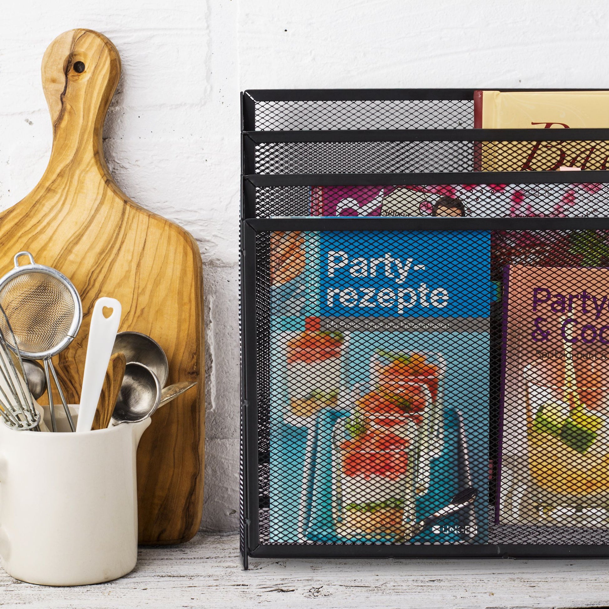 Dokumentenhalter mit 3 Ablagen Schwarz von Relaxdays