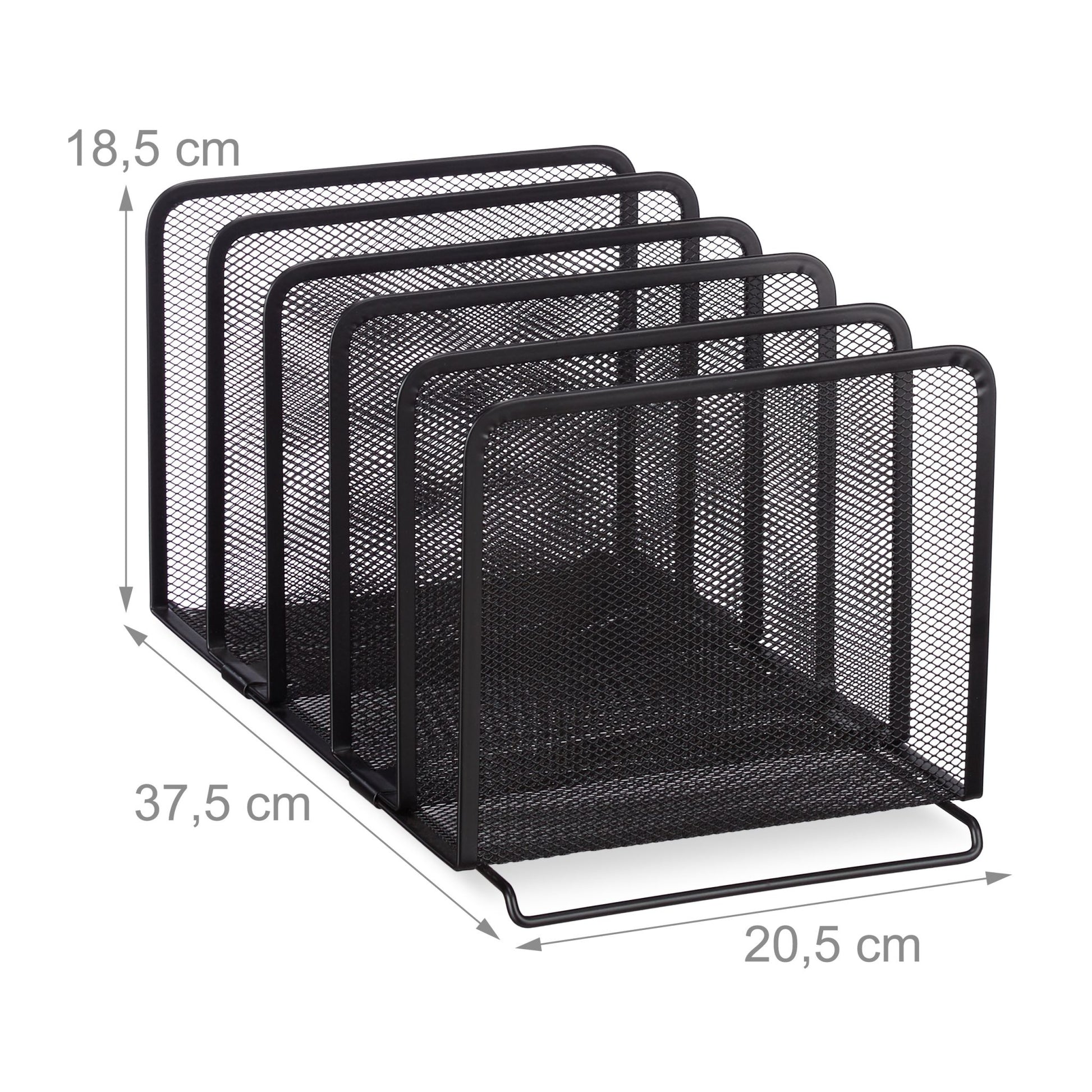 Katalogsammler Metall mit 5 Fächern Schwarz von Relaxdays