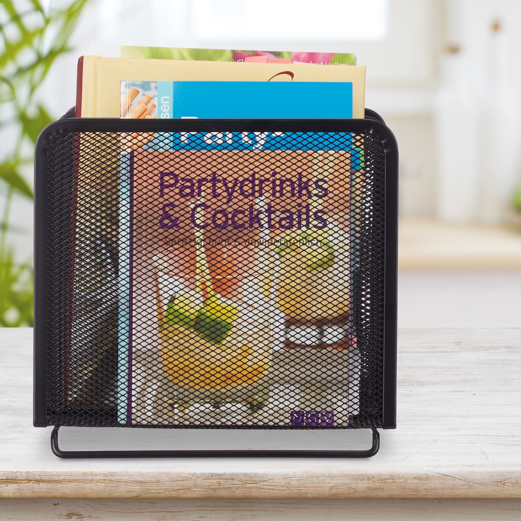 Katalogsammler Metall mit 5 Fächern Schwarz von Relaxdays