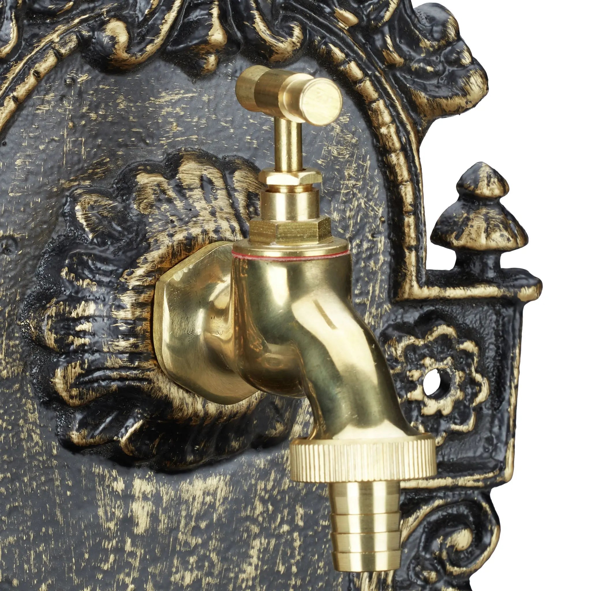 Wandbrunnen antik Braun-Gold von Relaxdays