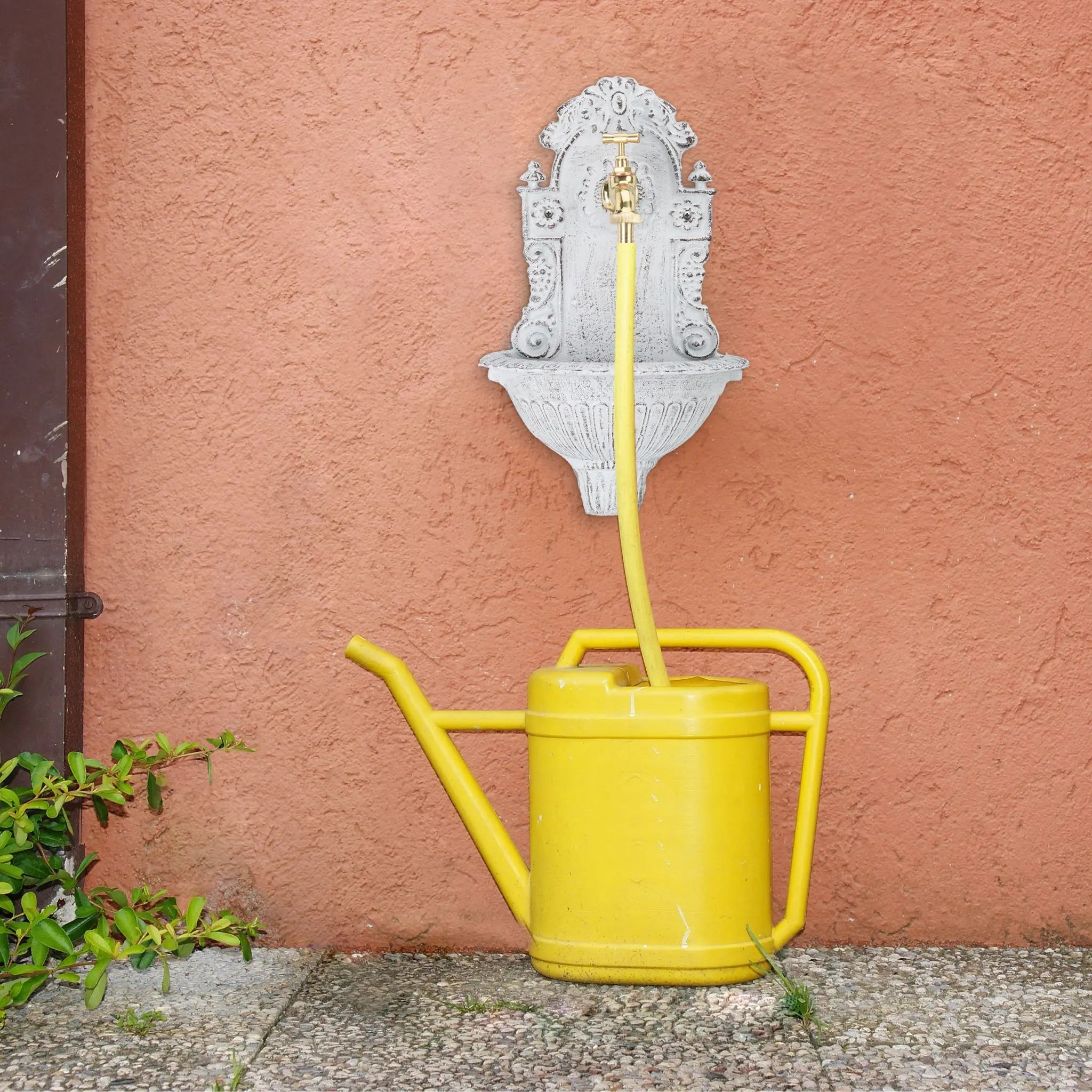 Wandbrunnen antik Weiss-Gold von Relaxdays