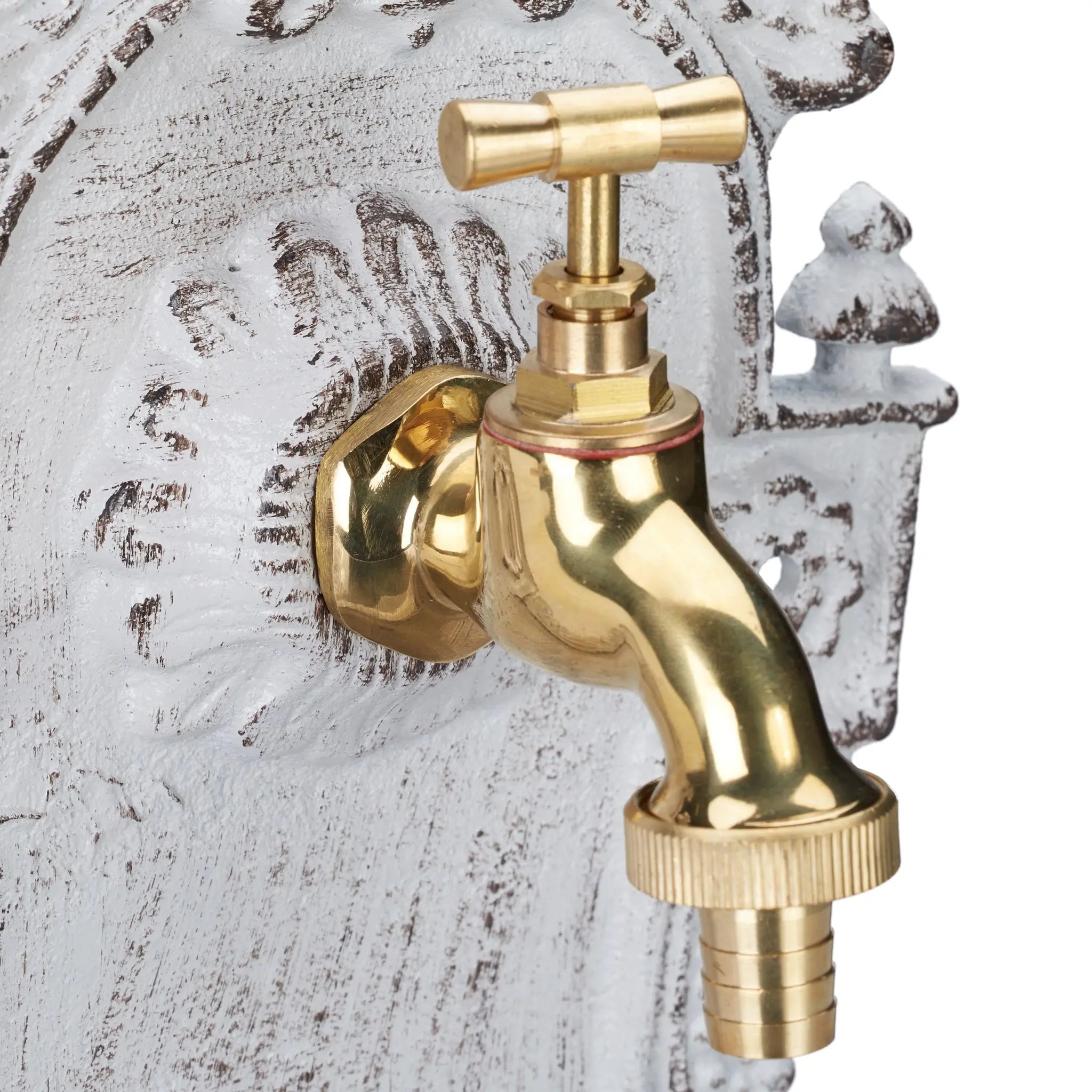 Wandbrunnen antik Weiss-Gold von Relaxdays