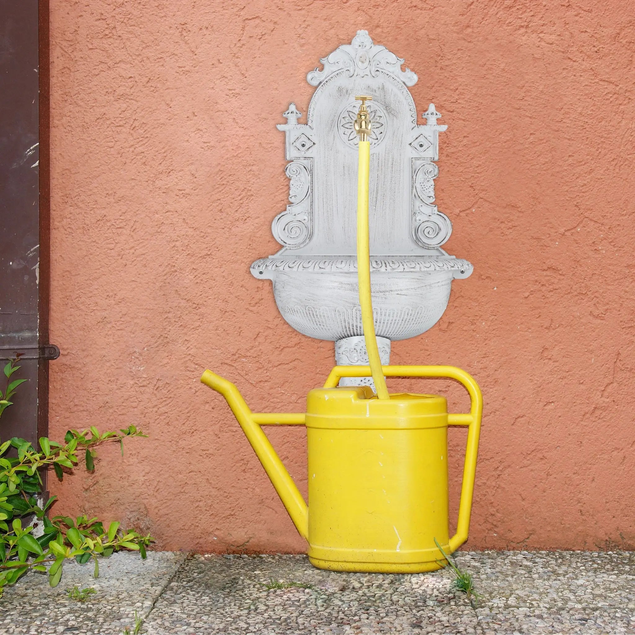 XL Wandbrunnen antik Weiss-Gold von Relaxdays