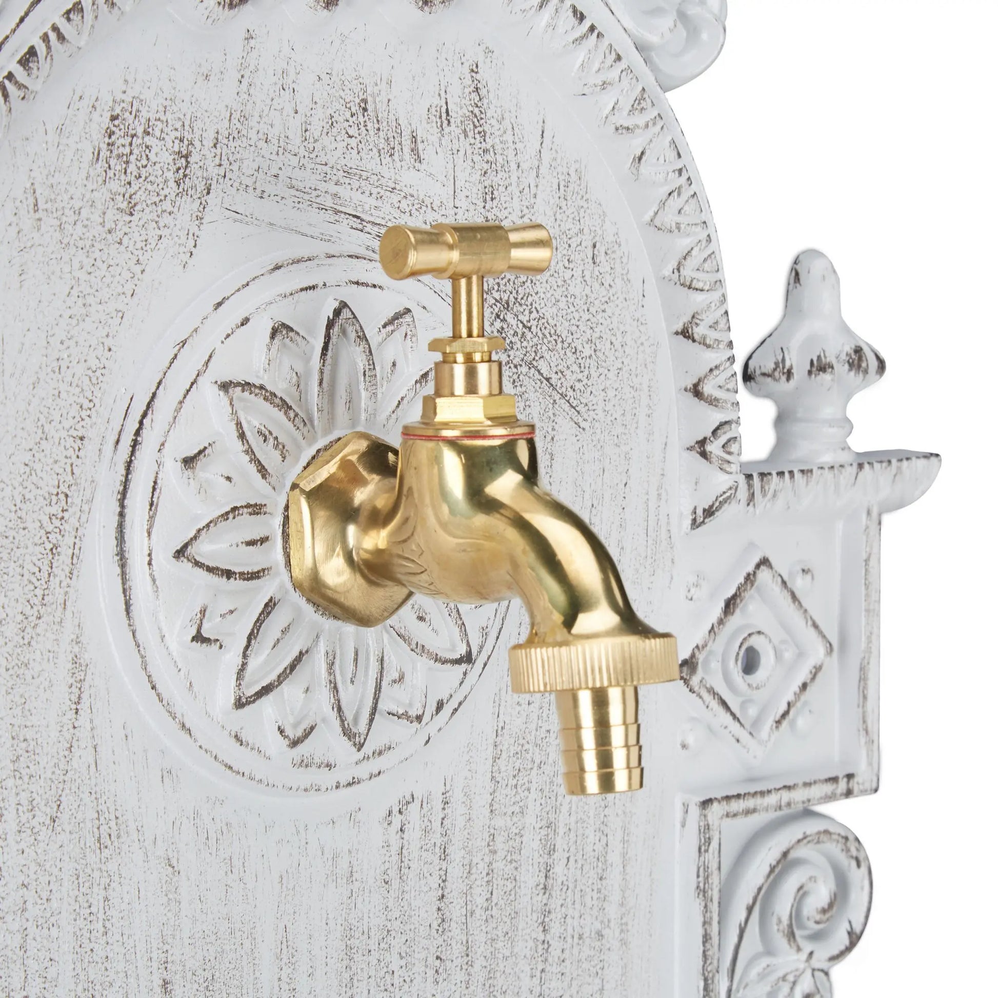 XL Wandbrunnen antik Weiss-Gold von Relaxdays