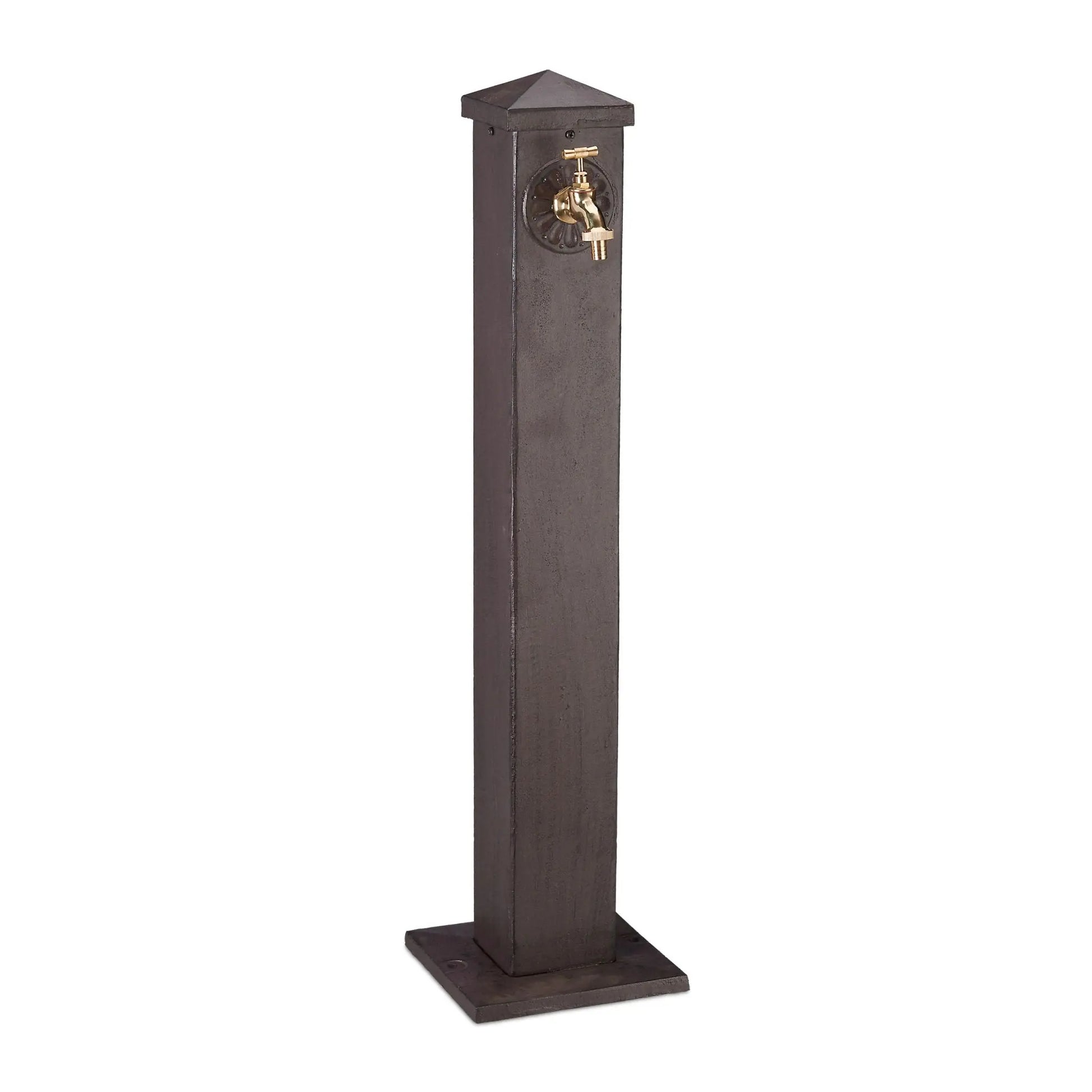 Eckige Wasserzapfsäule Braun-Gold von Relaxdays