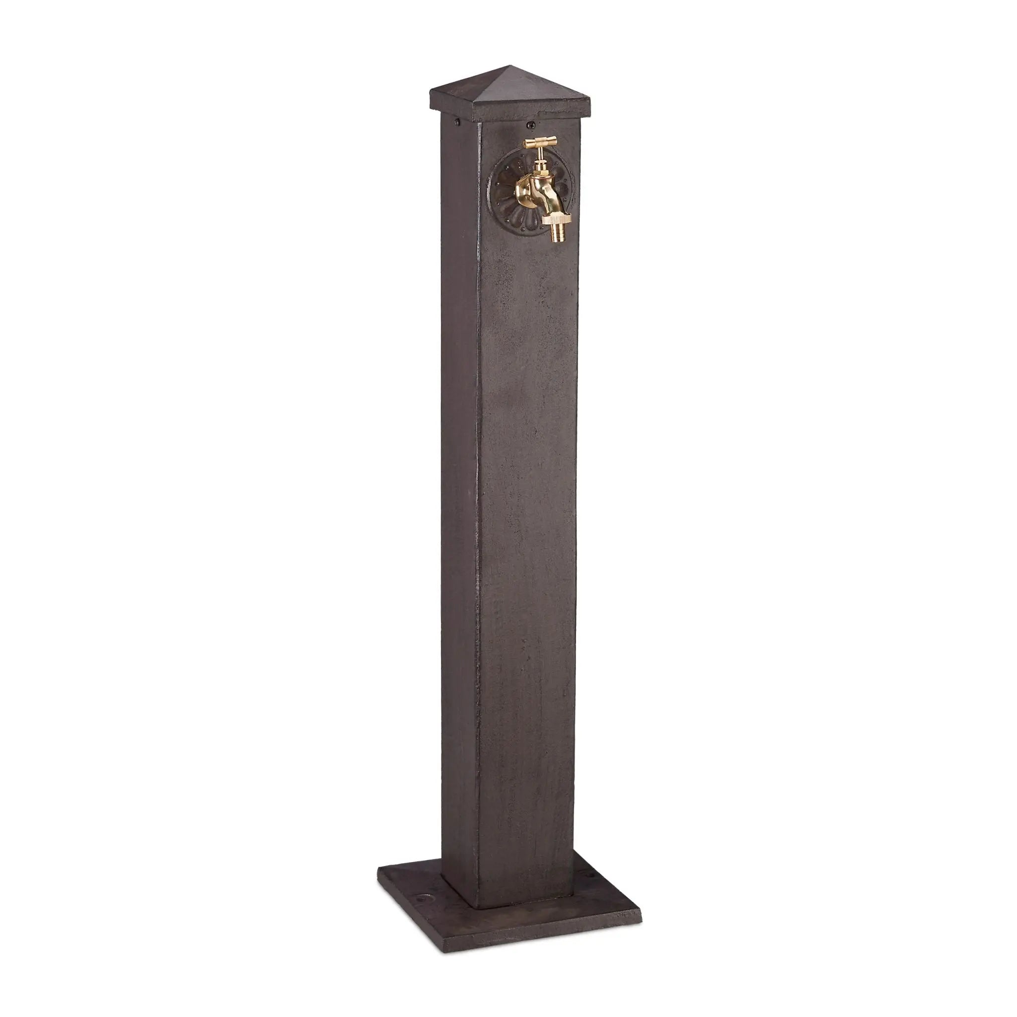Eckige Wasserzapfsäule Braun-Gold von Relaxdays
