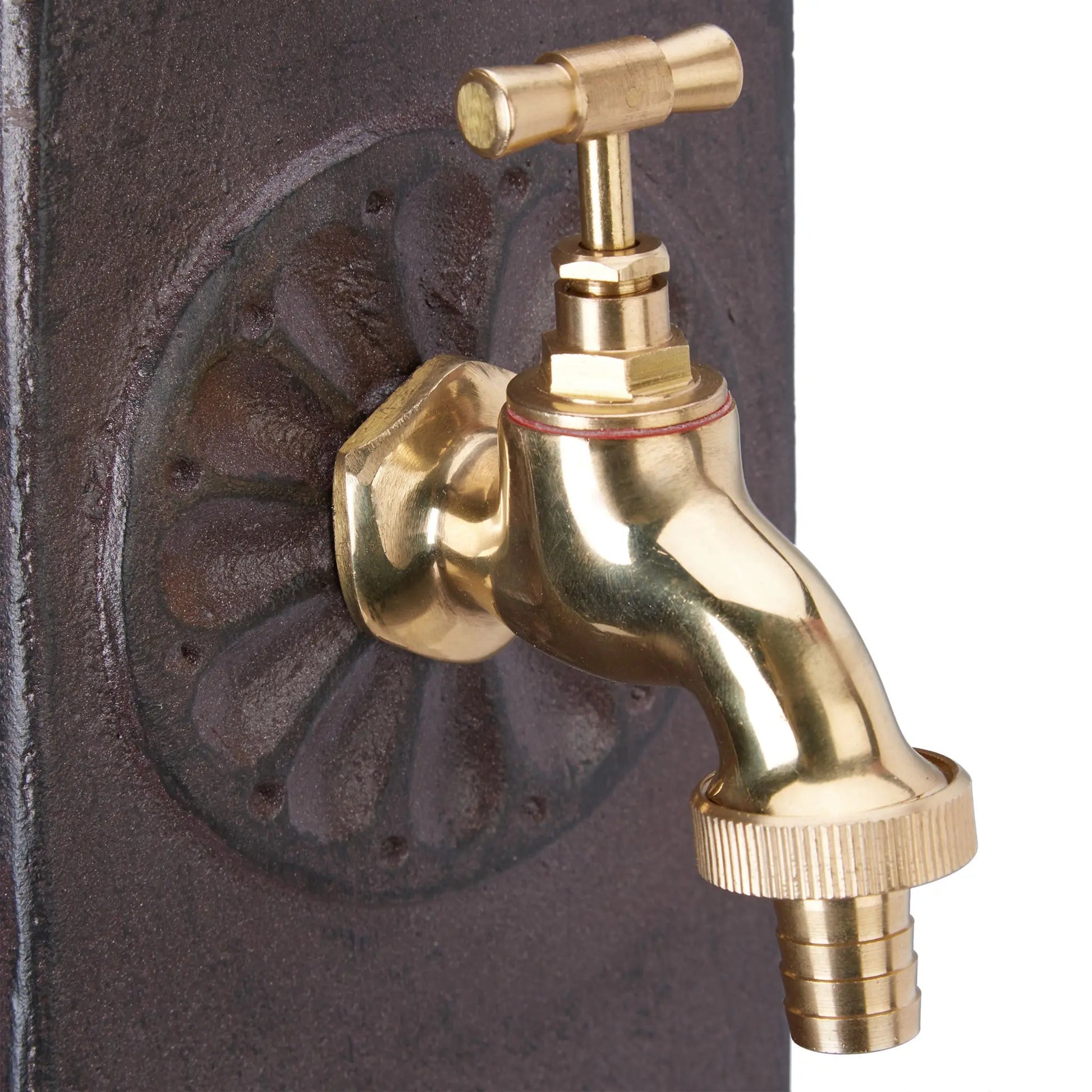 Eckige Wasserzapfsäule Braun-Gold von Relaxdays