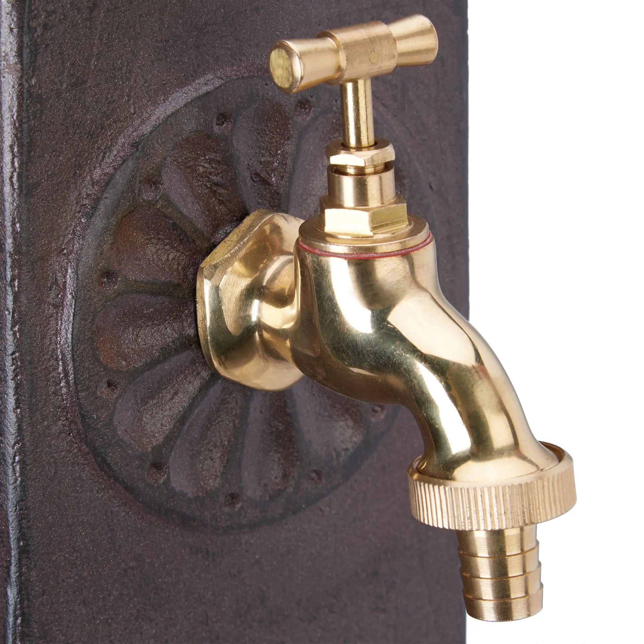 Eckige Wasserzapfsäule Braun-Gold von Relaxdays
