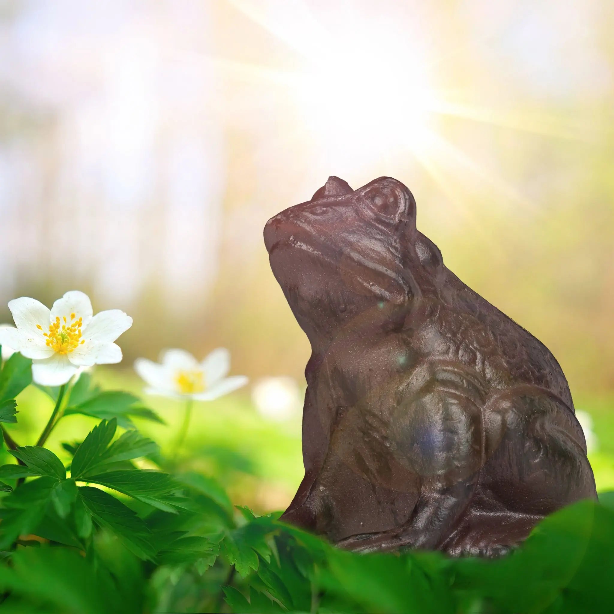 Gartenfigur Frosch antik Braun von Relaxdays