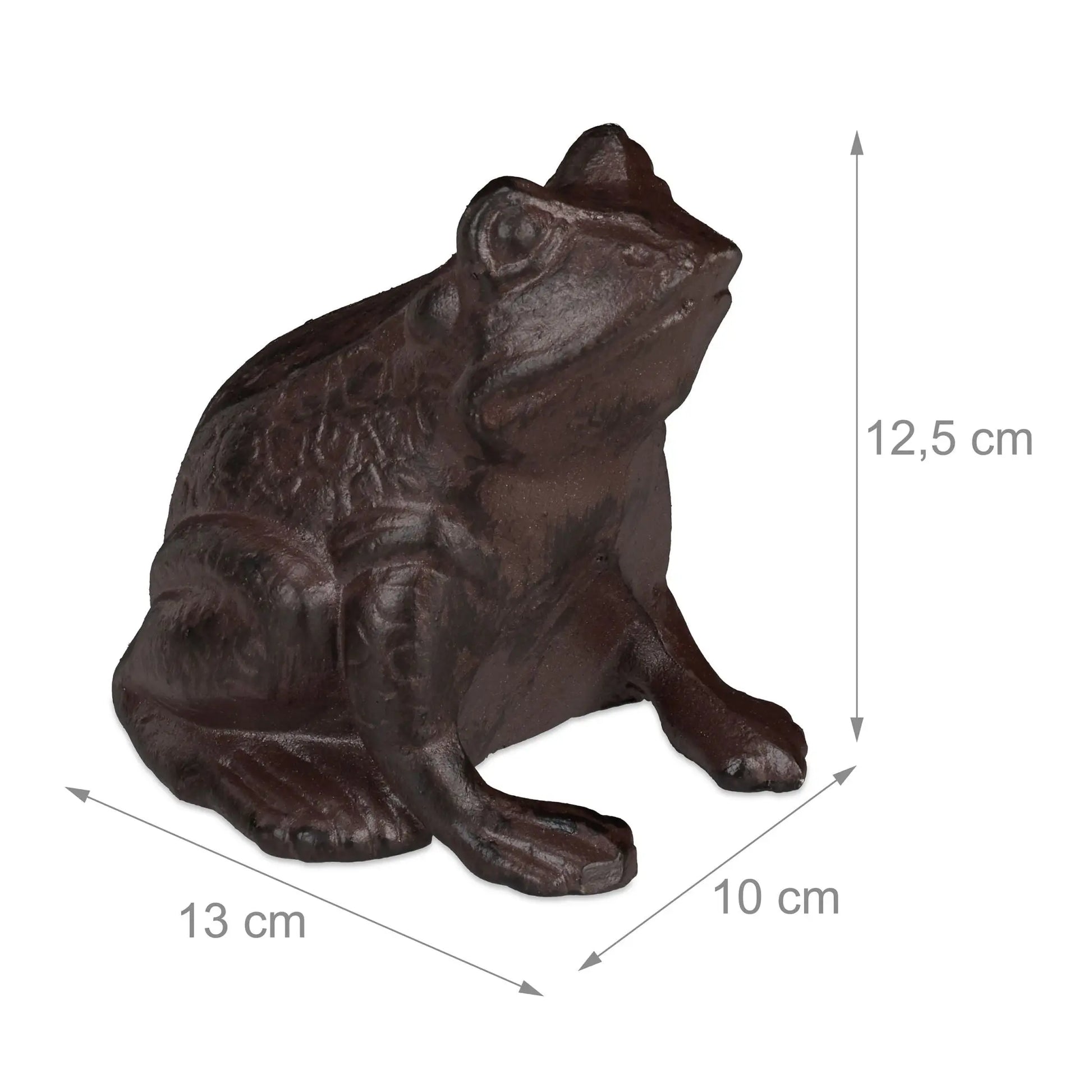 Gartenfigur Frosch antik Braun von Relaxdays