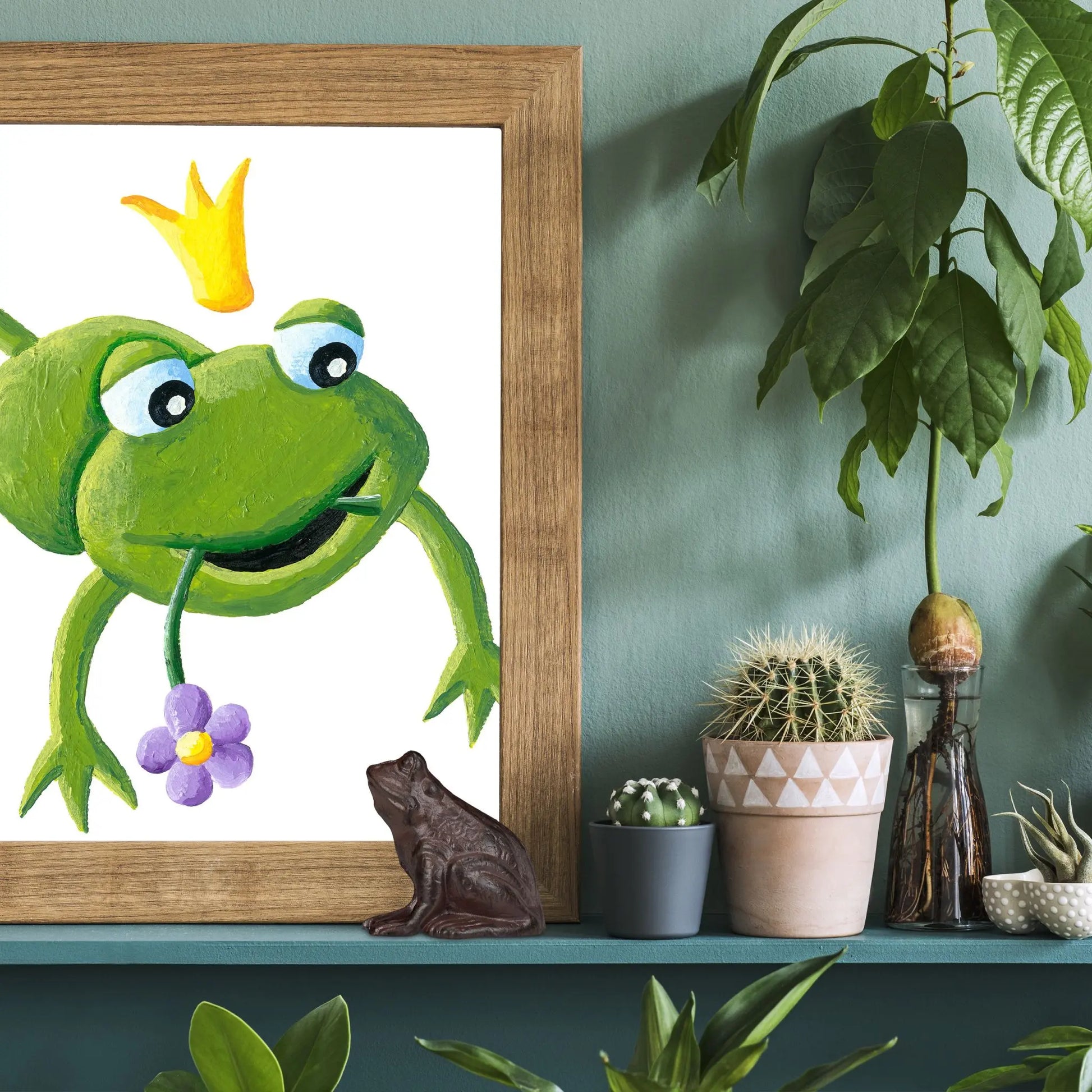 Gartenfigur Frosch antik Braun von Relaxdays