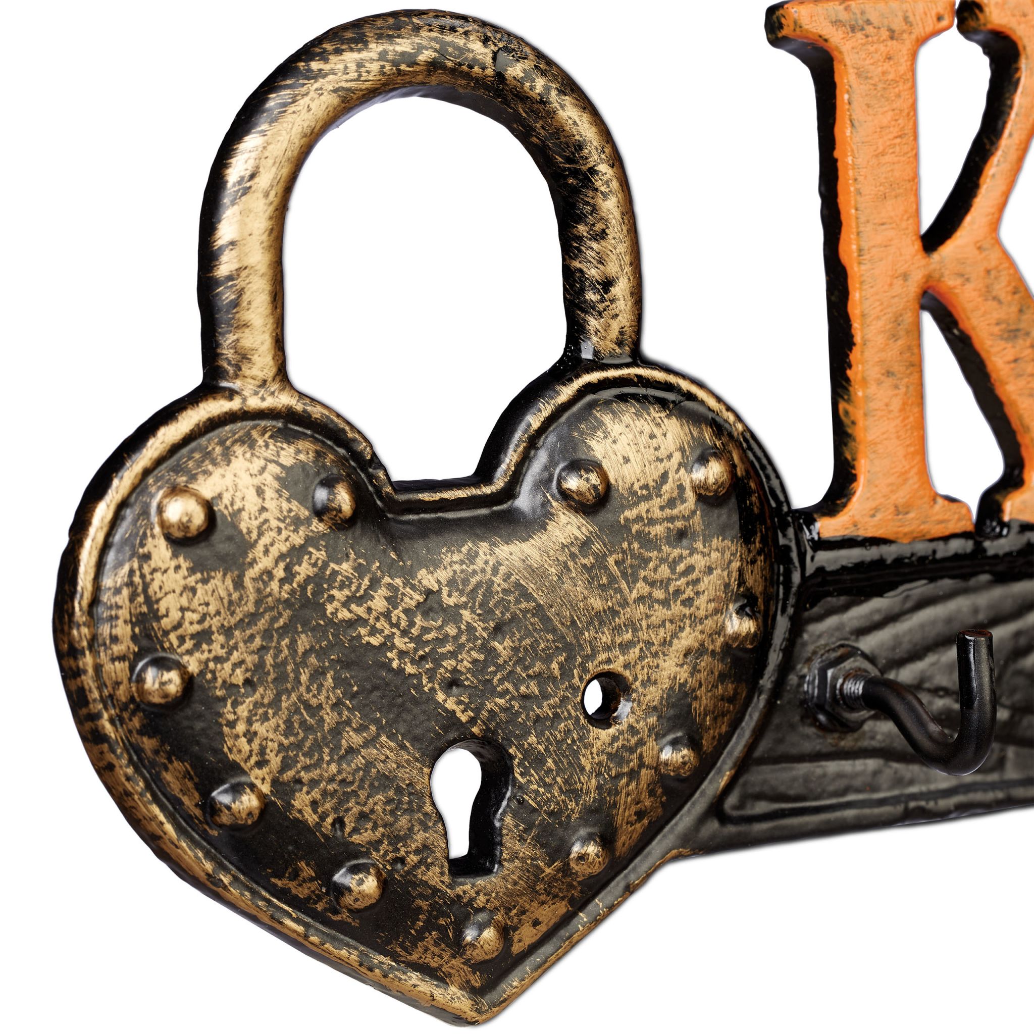 Schlüsselbrett Keys Gold-Orange-Schwarz von Relaxdays