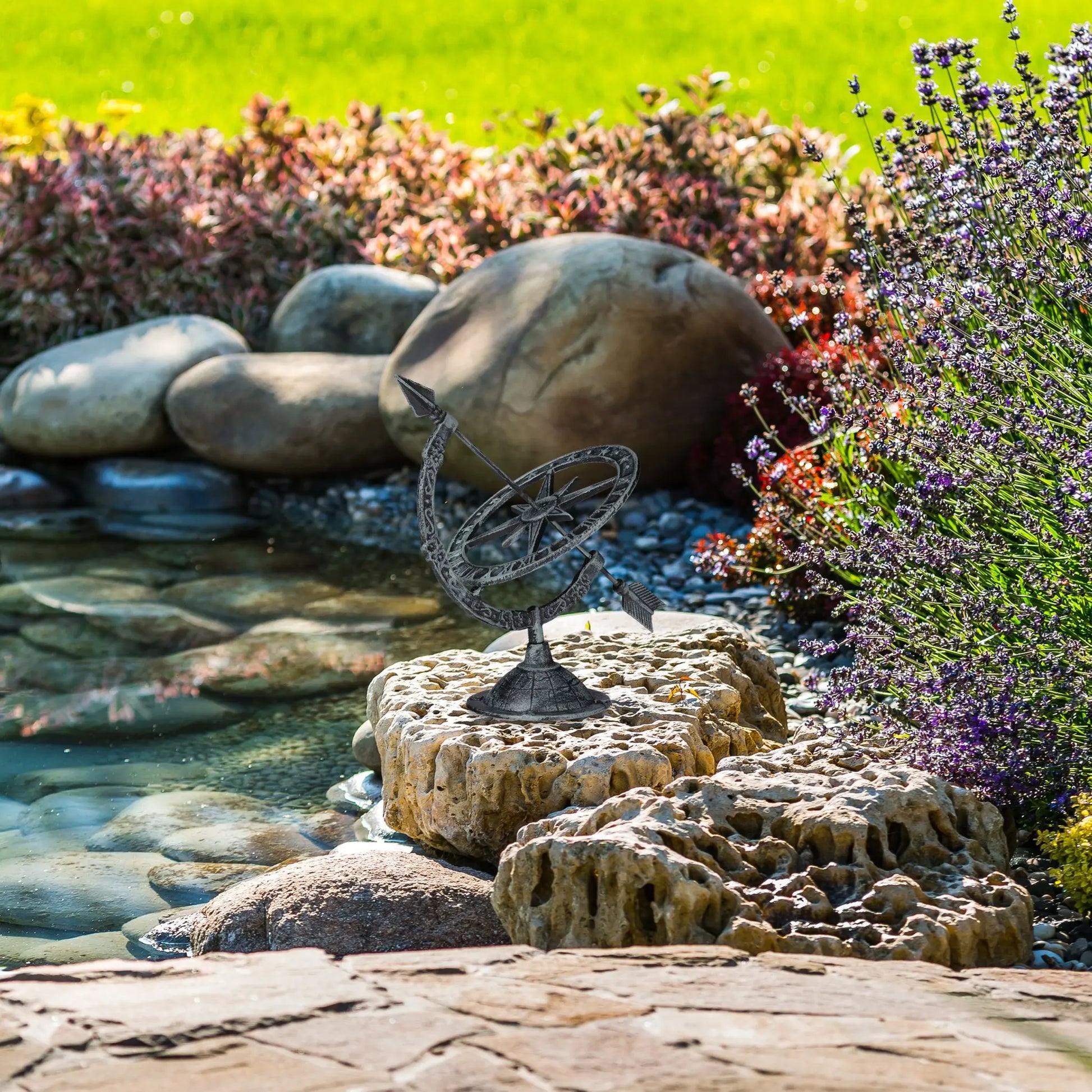 Sonnenuhr Garten Schwarz-Grau von Relaxdays