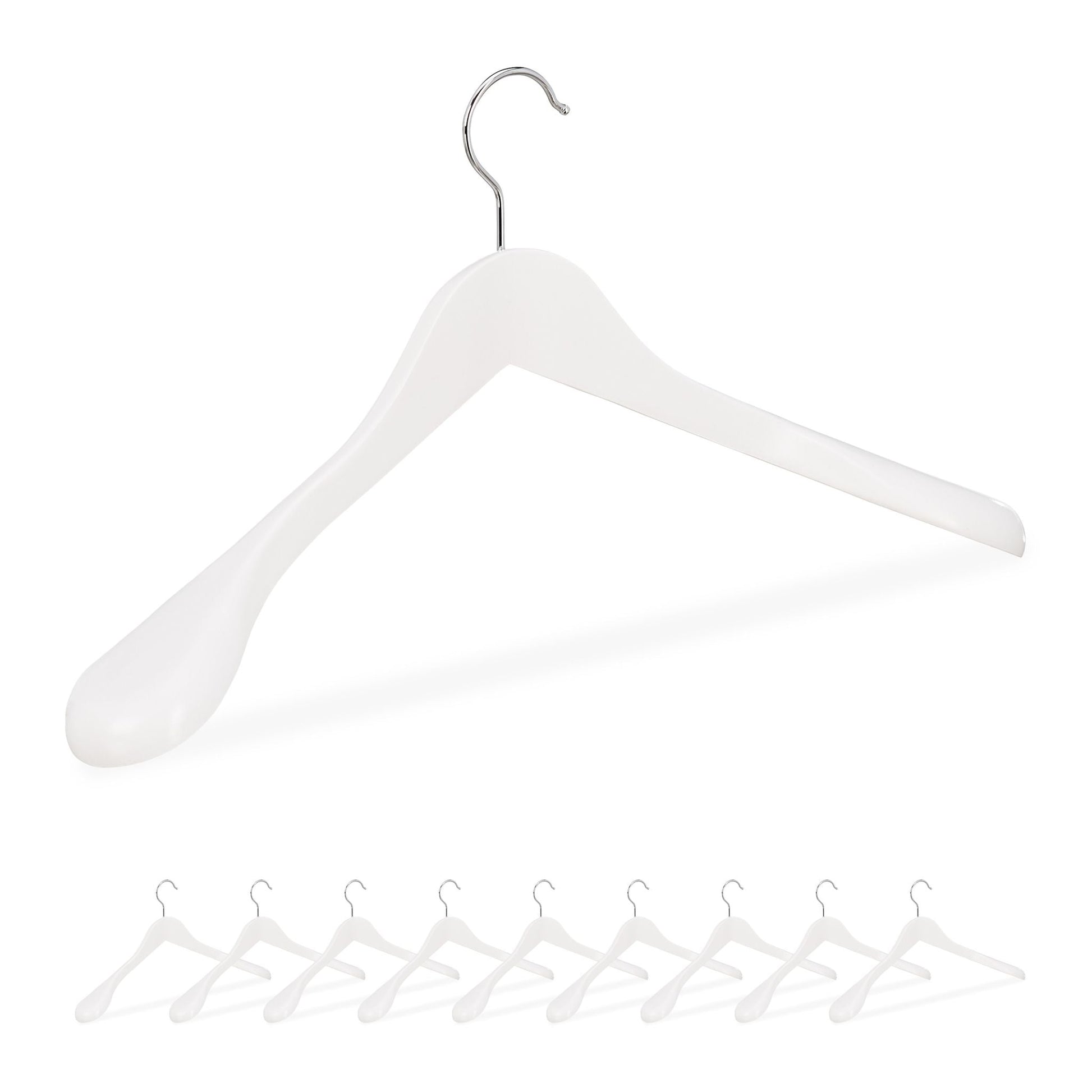Anzug Kleiderbügel 10er-Set Weiss-Silber von Relaxdays