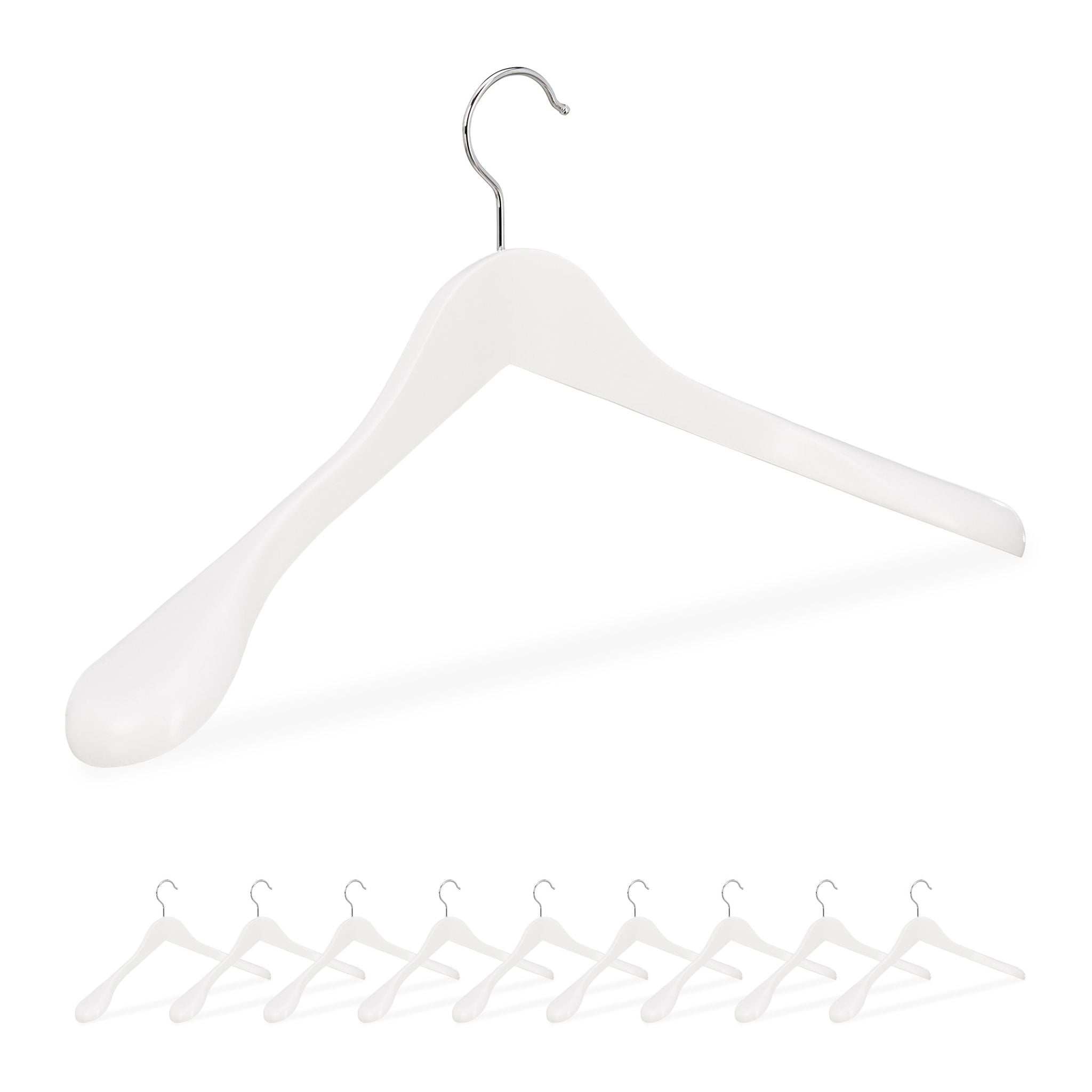 Anzug Kleiderbügel 10er-Set Weiss-Silber von Relaxdays