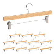 Hosenbügel Holz 12er-Set Hellbraun-Silber von Relaxdays