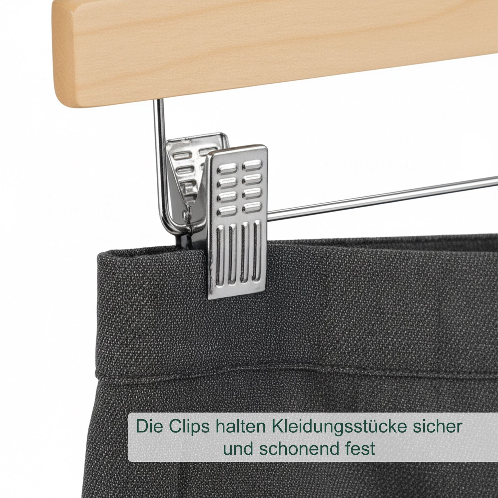 Hosenbügel Holz 12er-Set Hellbraun-Silber von Relaxdays