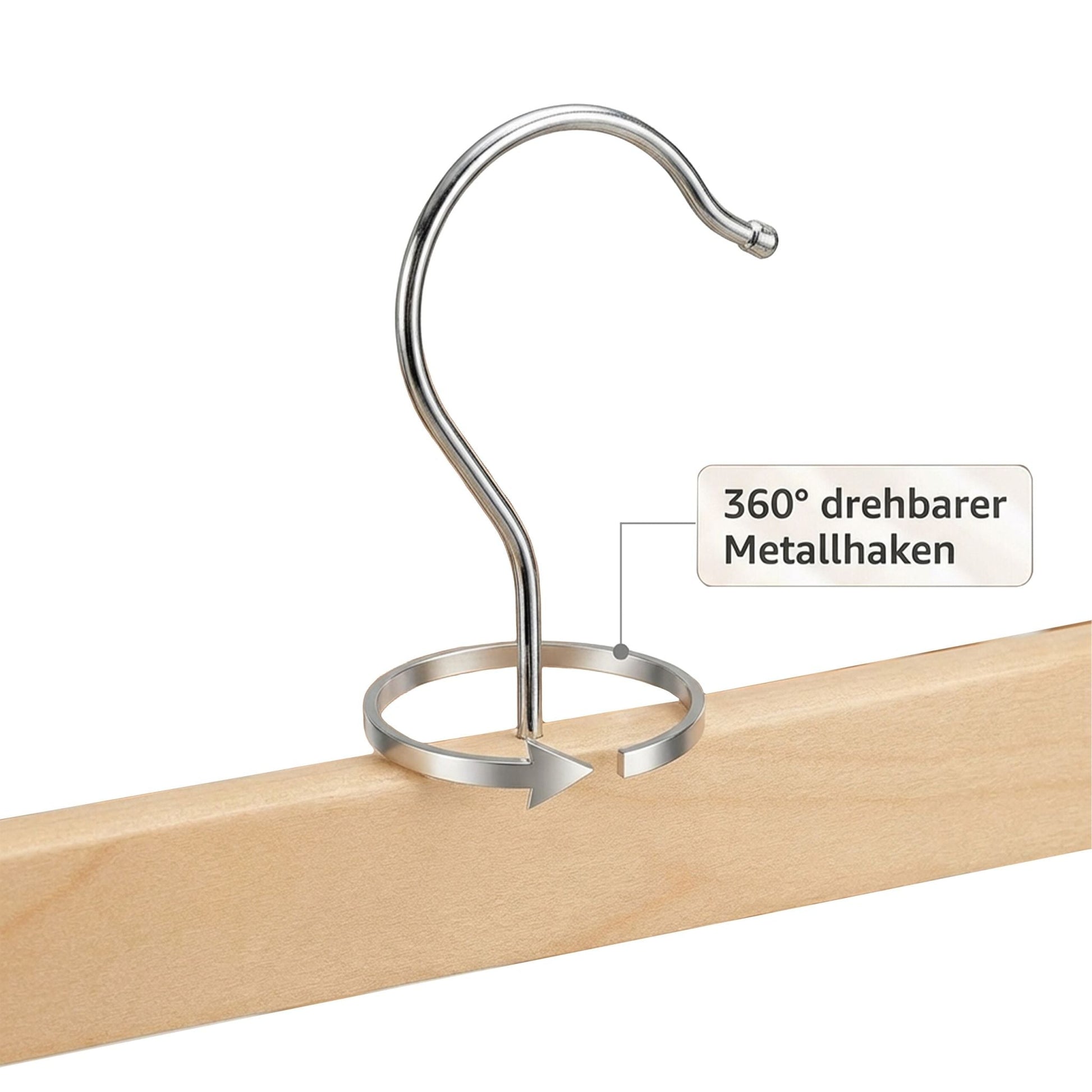 Hosenbügel Holz 12er-Set Hellbraun-Silber von Relaxdays