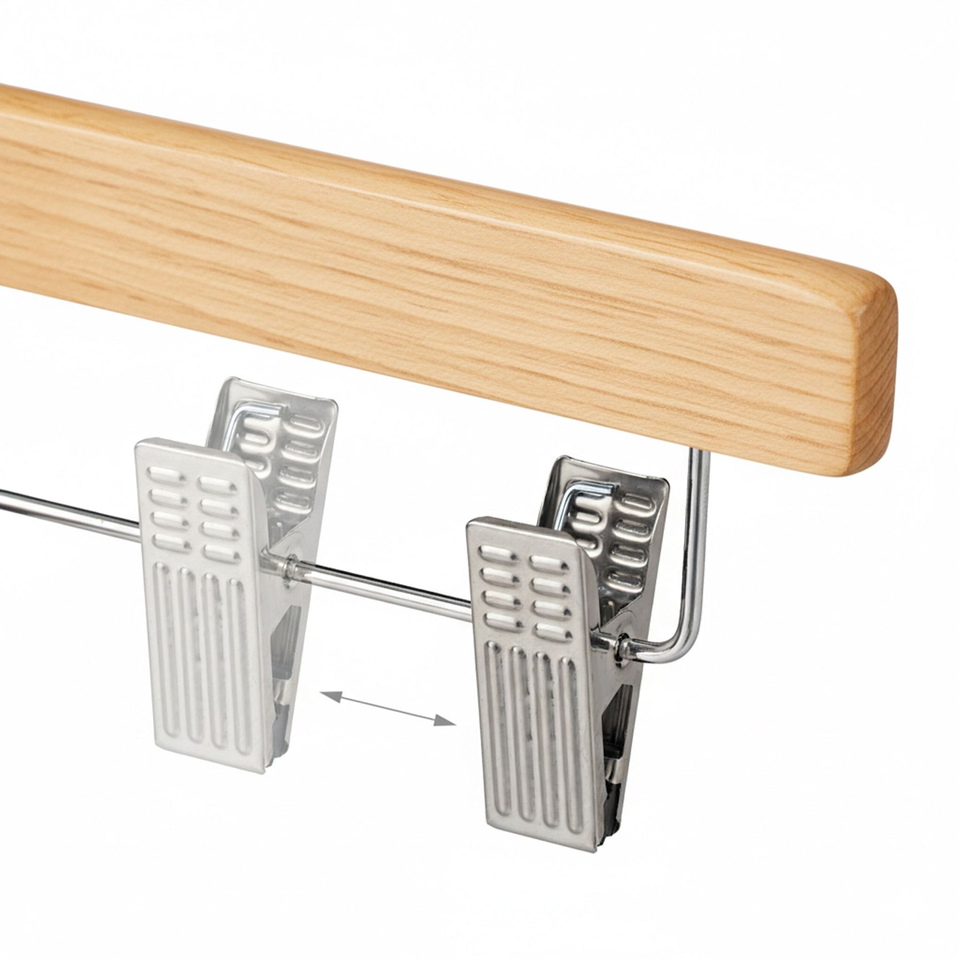 Hosenbügel Holz 12er-Set Hellbraun-Silber von Relaxdays