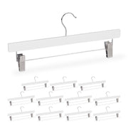 Hosenbügel Holz 12er-Set Weiss-Silber von guteszeug.ch
