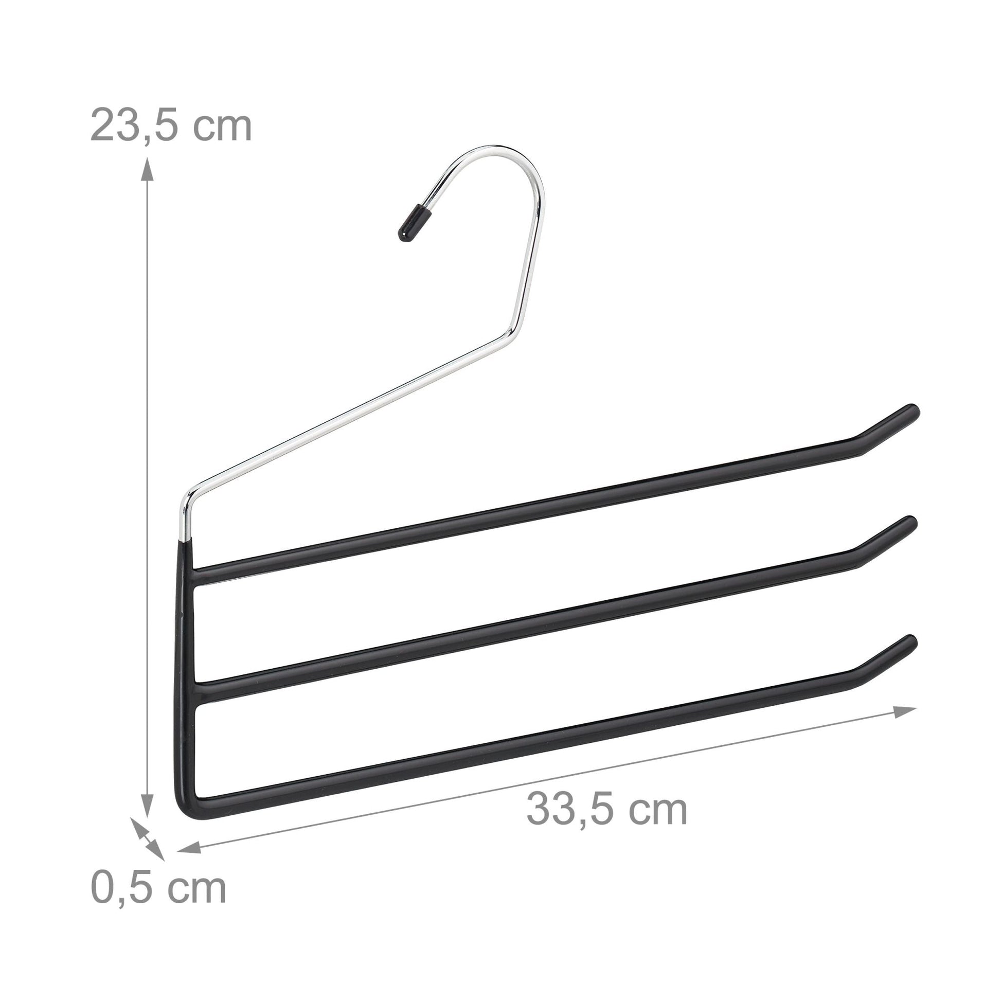 Hosenbügel mehrfach 5er-Set Schwarz-Silber von Relaxdays
