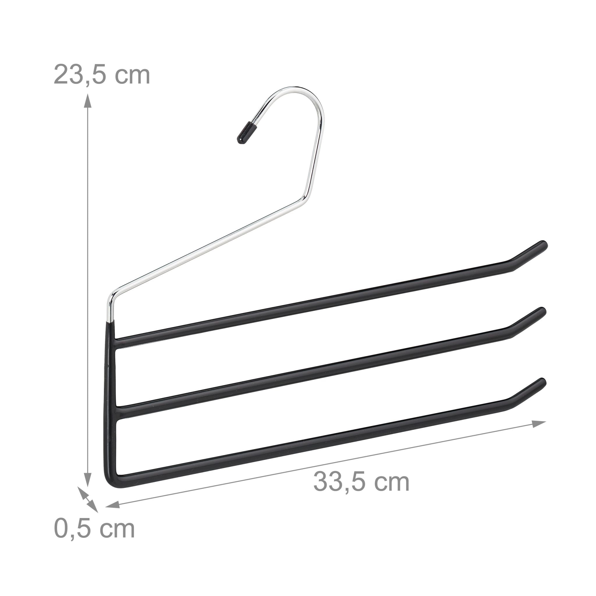 Hosenbügel mehrfach 5er-Set Schwarz-Silber von Relaxdays
