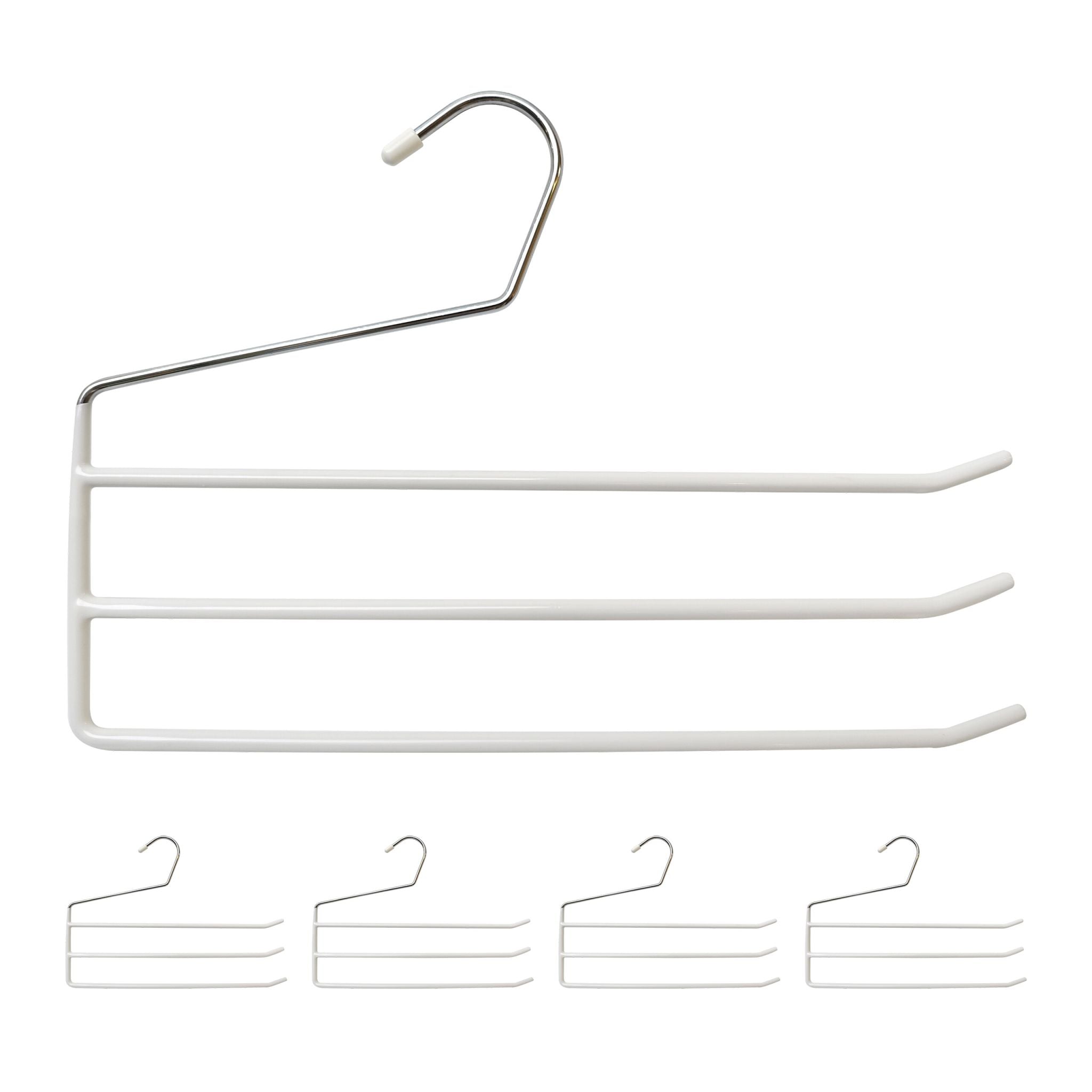 Hosenbügel mehrfach 5er-Set Weiss-Silber von Relaxdays