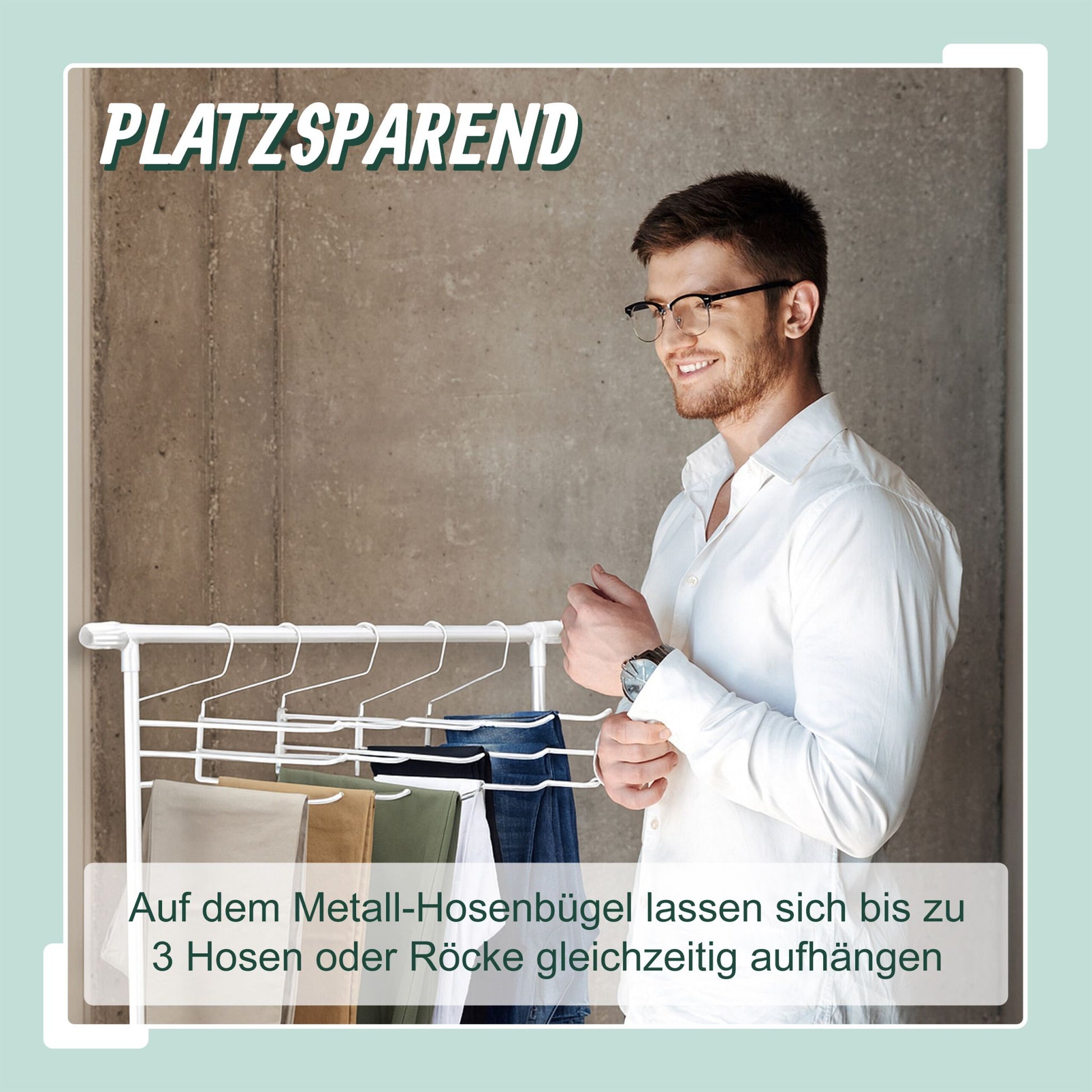 Hosenbügel mehrfach 5er-Set Weiss-Silber von Relaxdays