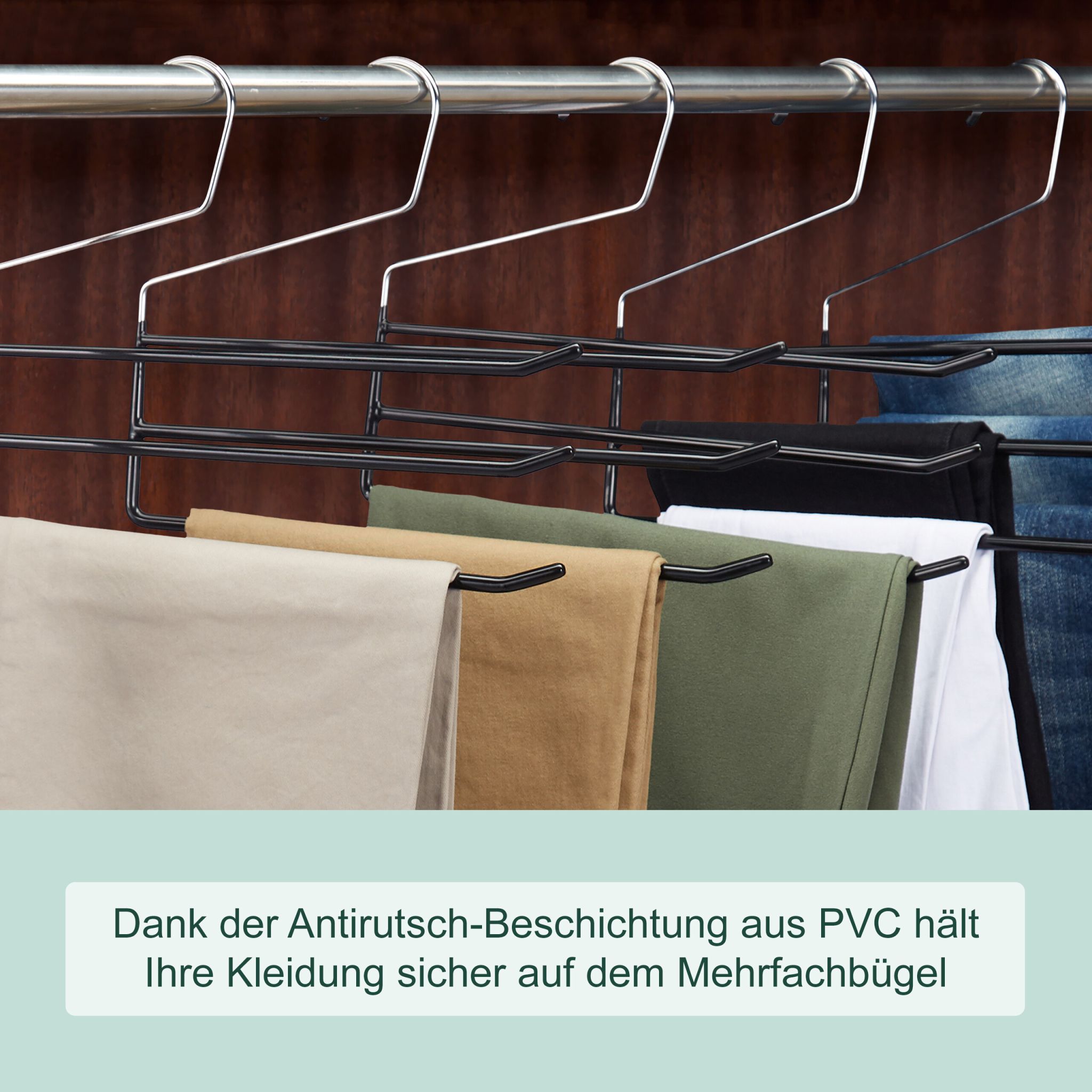Hosenbügel mehrfach 5er-Set Weiss-Silber von Relaxdays