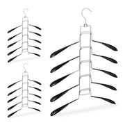 Mehrlagiger Kleiderbügel 3er-Set Schwarz-Silber von Relaxdays