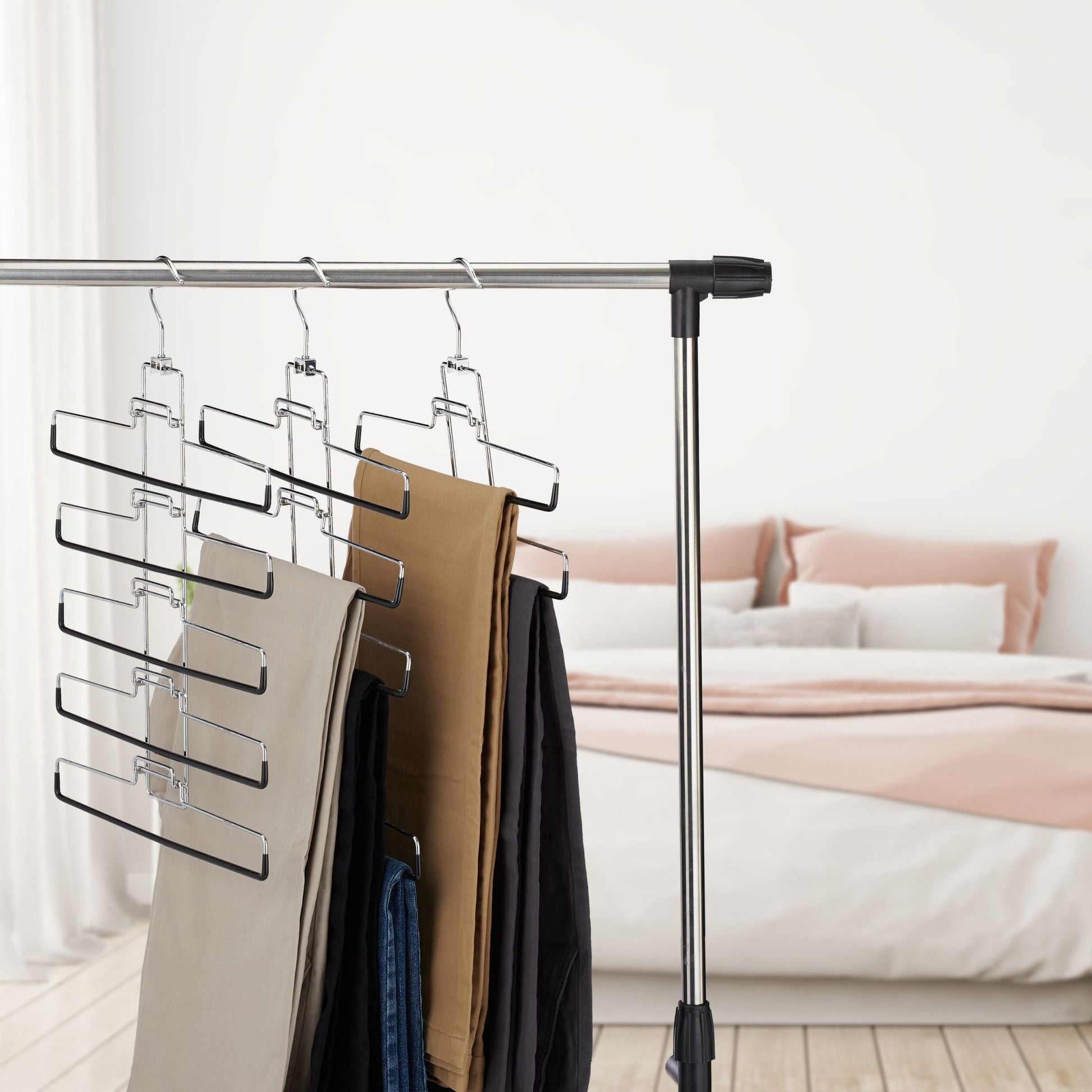 Mehrfachhosenbügel Set für 15 Hosen Schwarz-Silber von Relaxdays