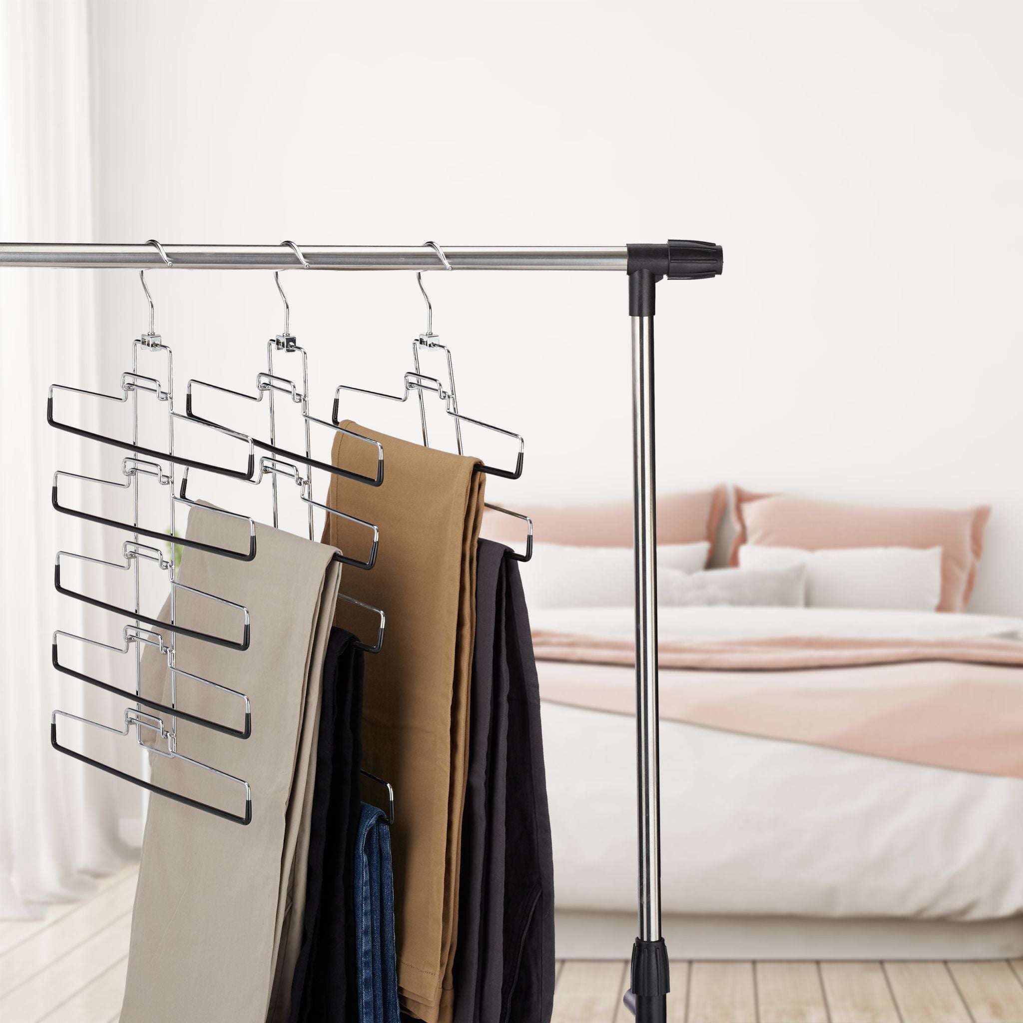 Mehrfachhosenbügel Set für 15 Hosen Schwarz-Silber von Relaxdays
