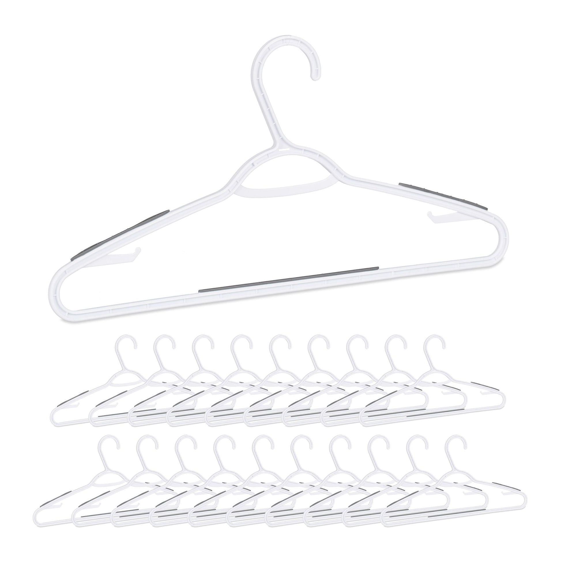 Antirutsch Kleiderbügel 20er-Set Weiss-Grau von Relaxdays