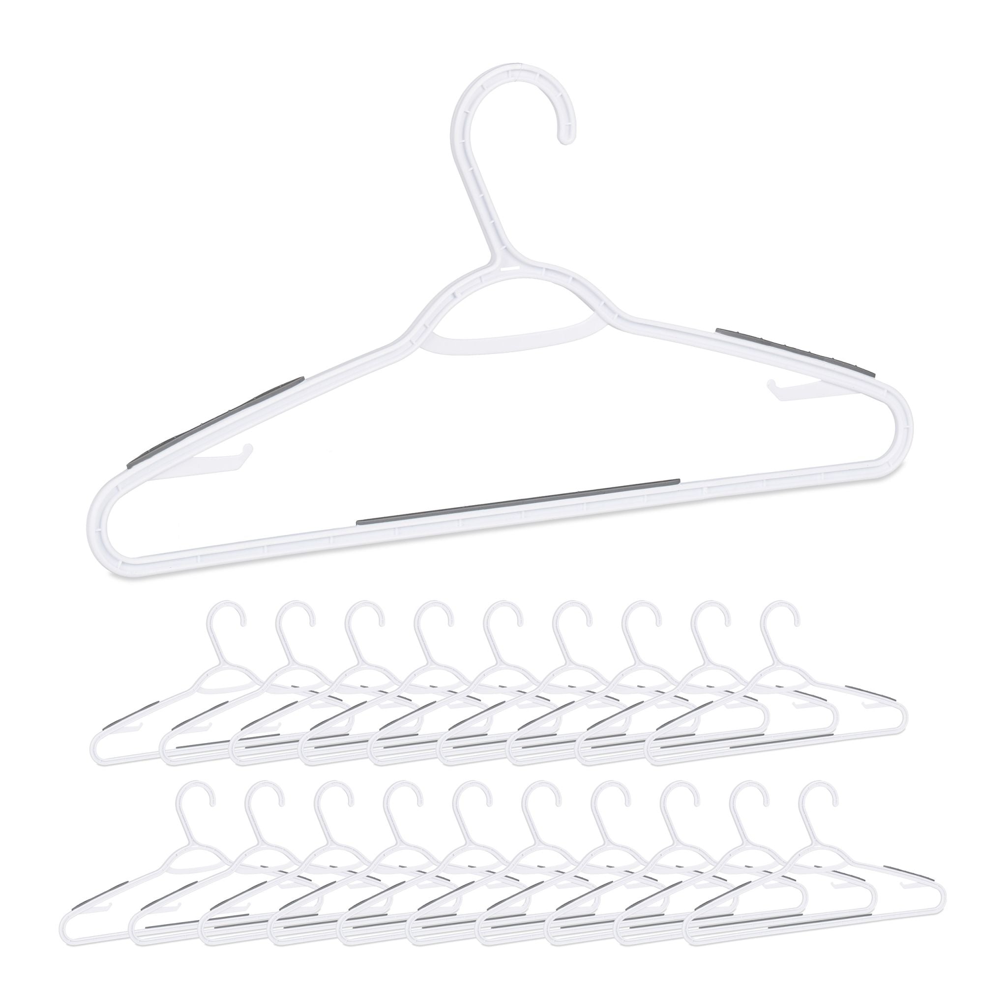 Antirutsch Kleiderbügel 20er-Set Weiss-Grau von Relaxdays