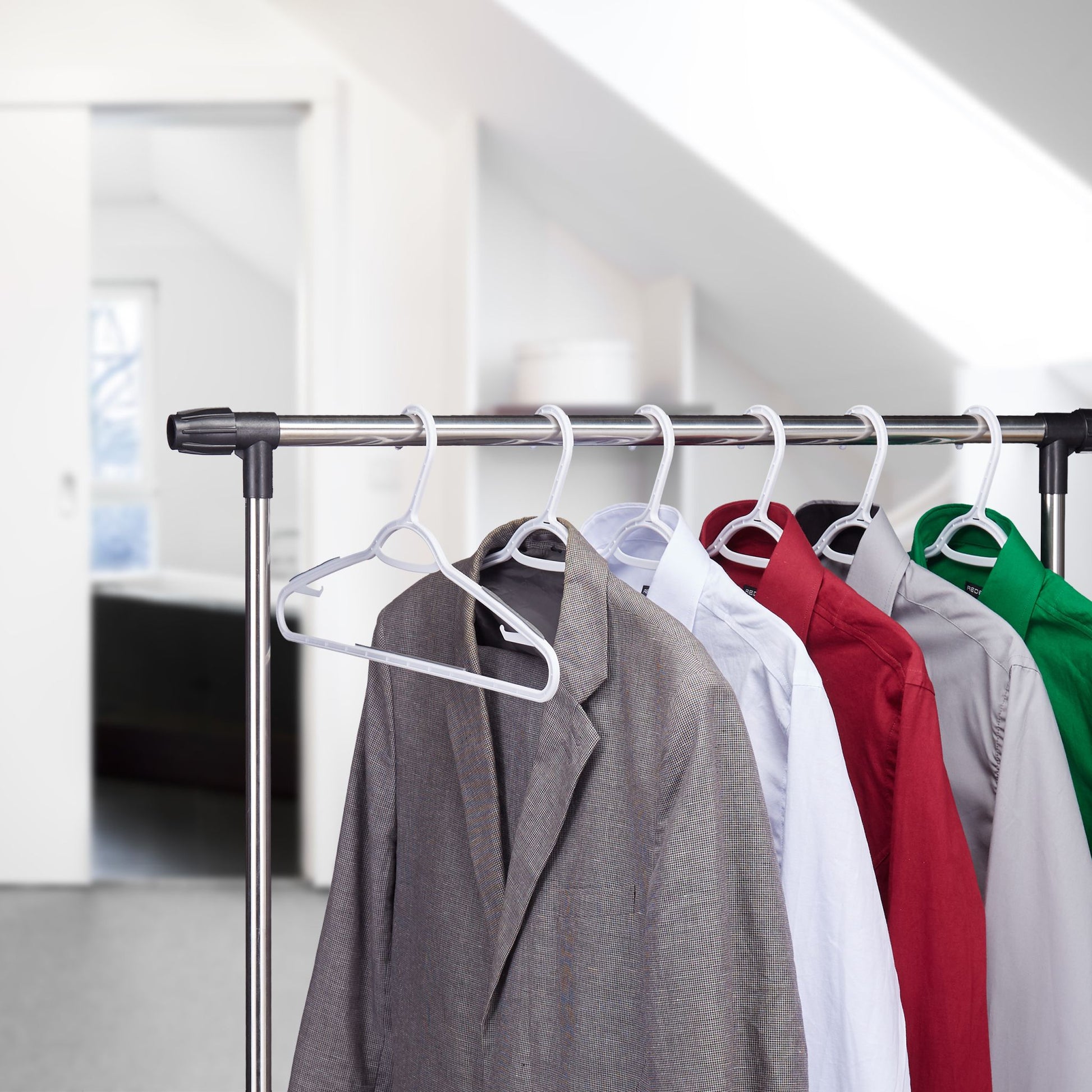 Antirutsch Kleiderbügel 20er-Set Weiss-Grau von Relaxdays