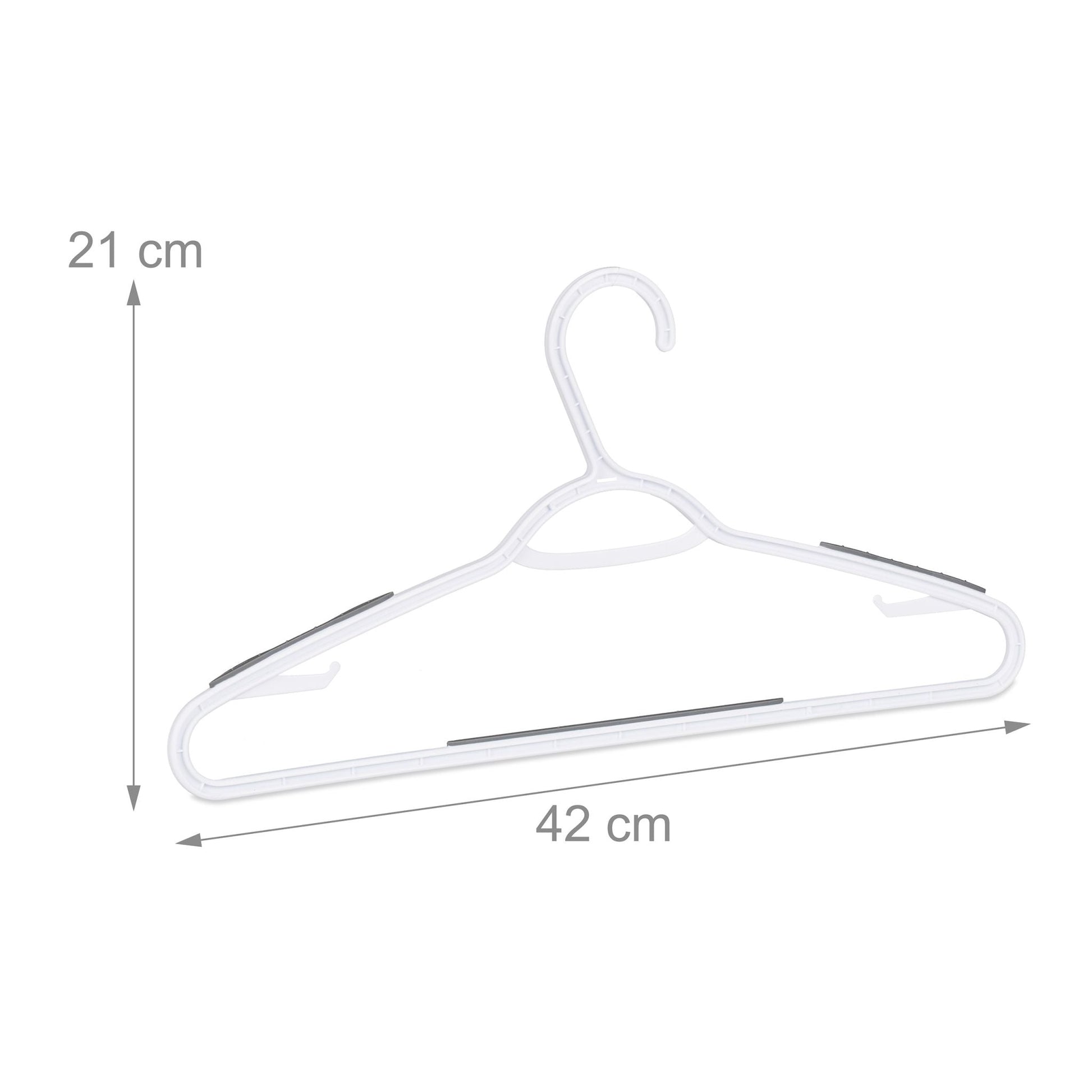 Antirutsch Kleiderbügel 20er-Set Weiss-Grau von Relaxdays