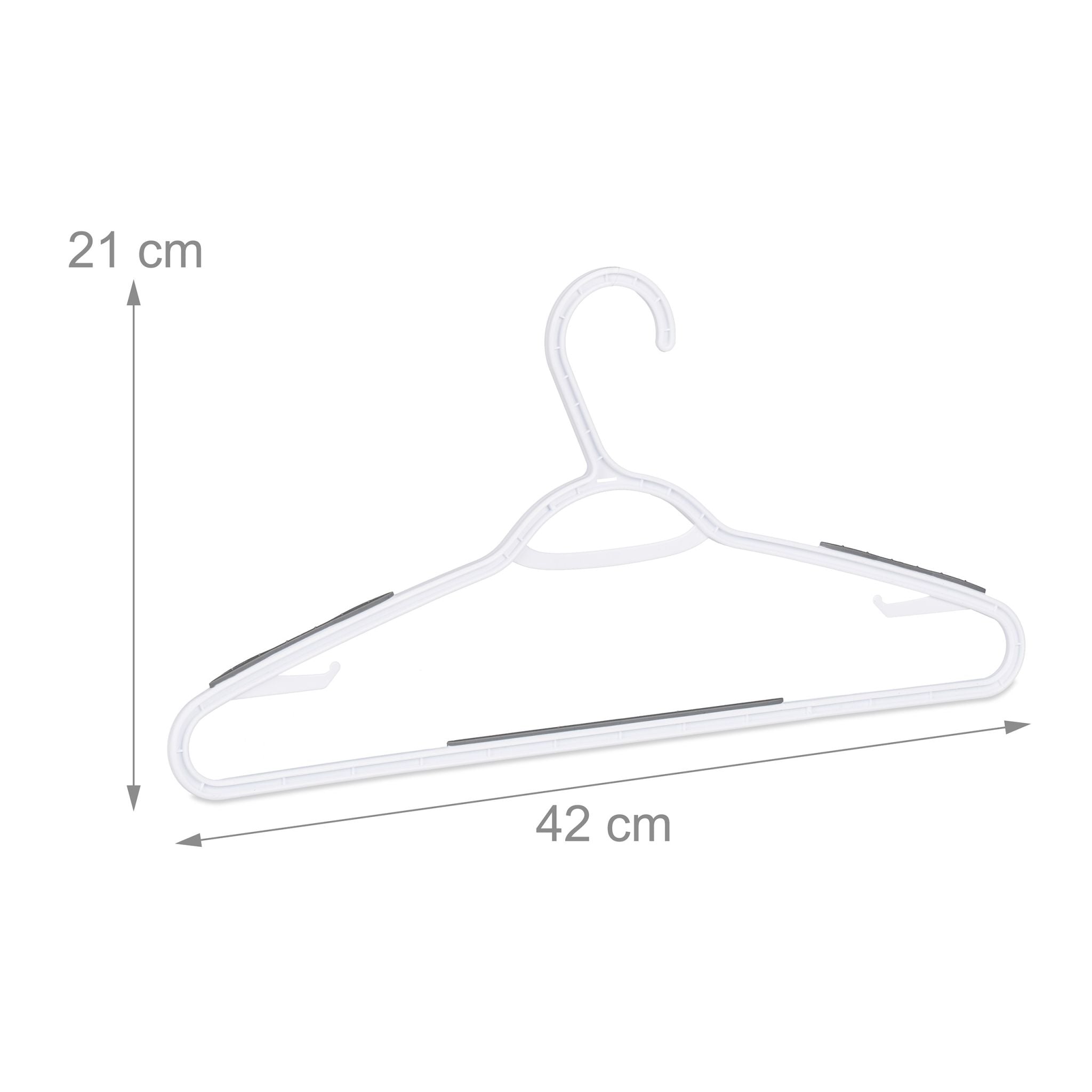 Antirutsch Kleiderbügel 20er-Set Weiss-Grau von Relaxdays