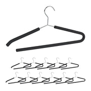 Schaumstoff Kleiderbügel 12er-Set Schwarz-Silber von Relaxdays