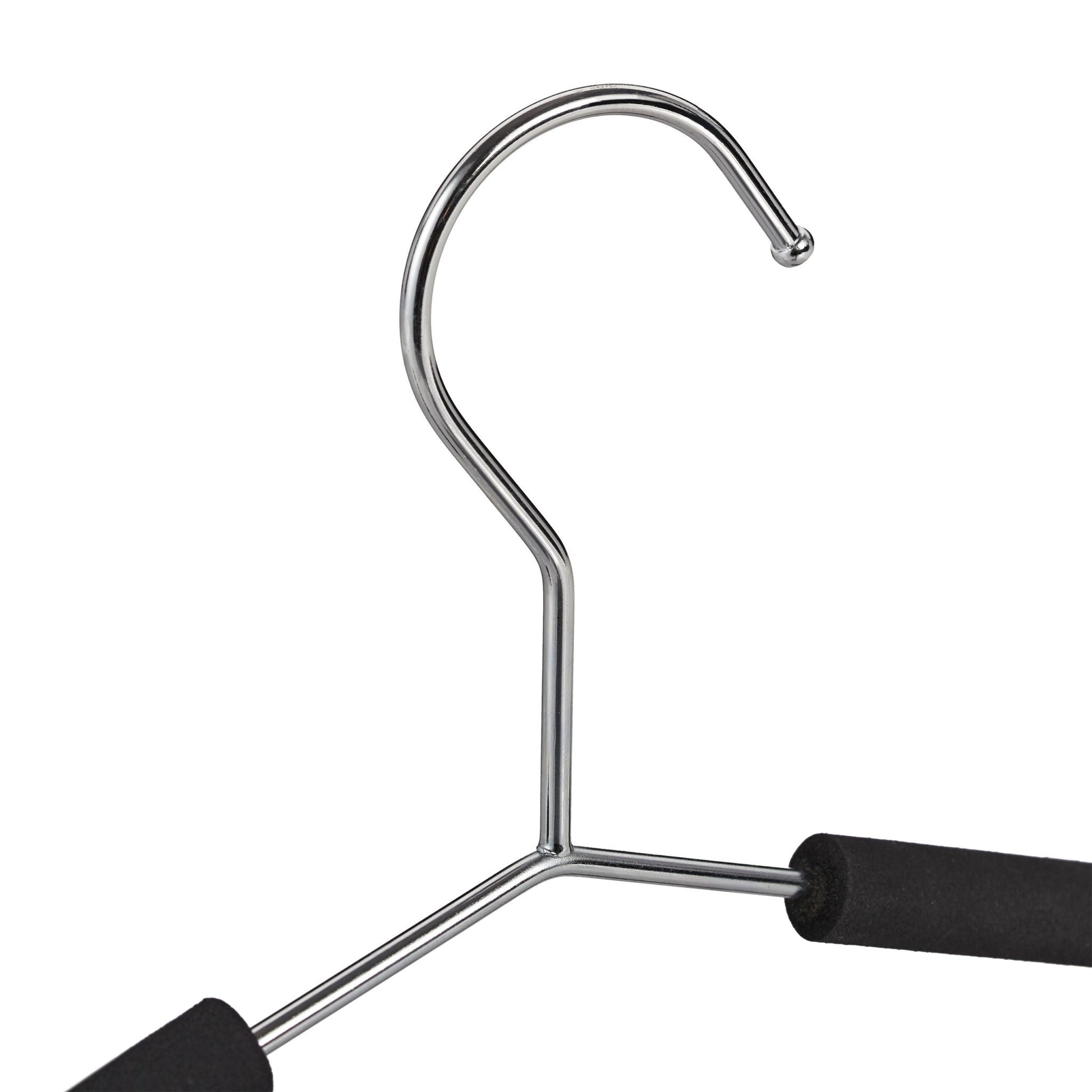Schaumstoff Kleiderbügel 12er-Set Schwarz-Silber von Relaxdays